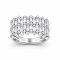 Venturant Lab Grown Diamond (F/VS+) 2.00 carat Round cut Sterling Silver Statement Ring - Sterling Silver | Gold over Silver