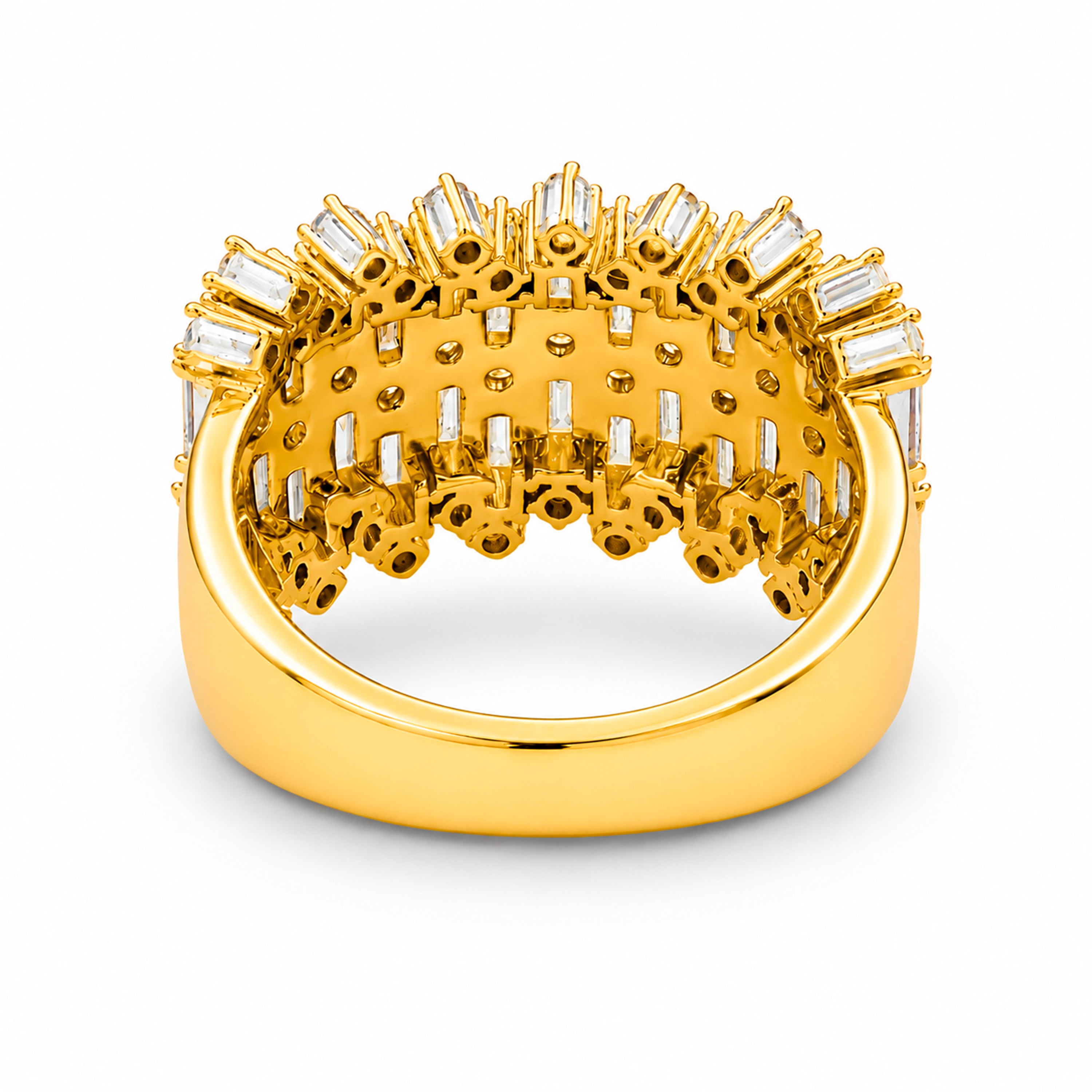 Venturant Lab Grown Diamond (F/VS+) 2.00 carat Round cut Sterling Silver Statement Ring - Sterling Silver | Gold over Silver