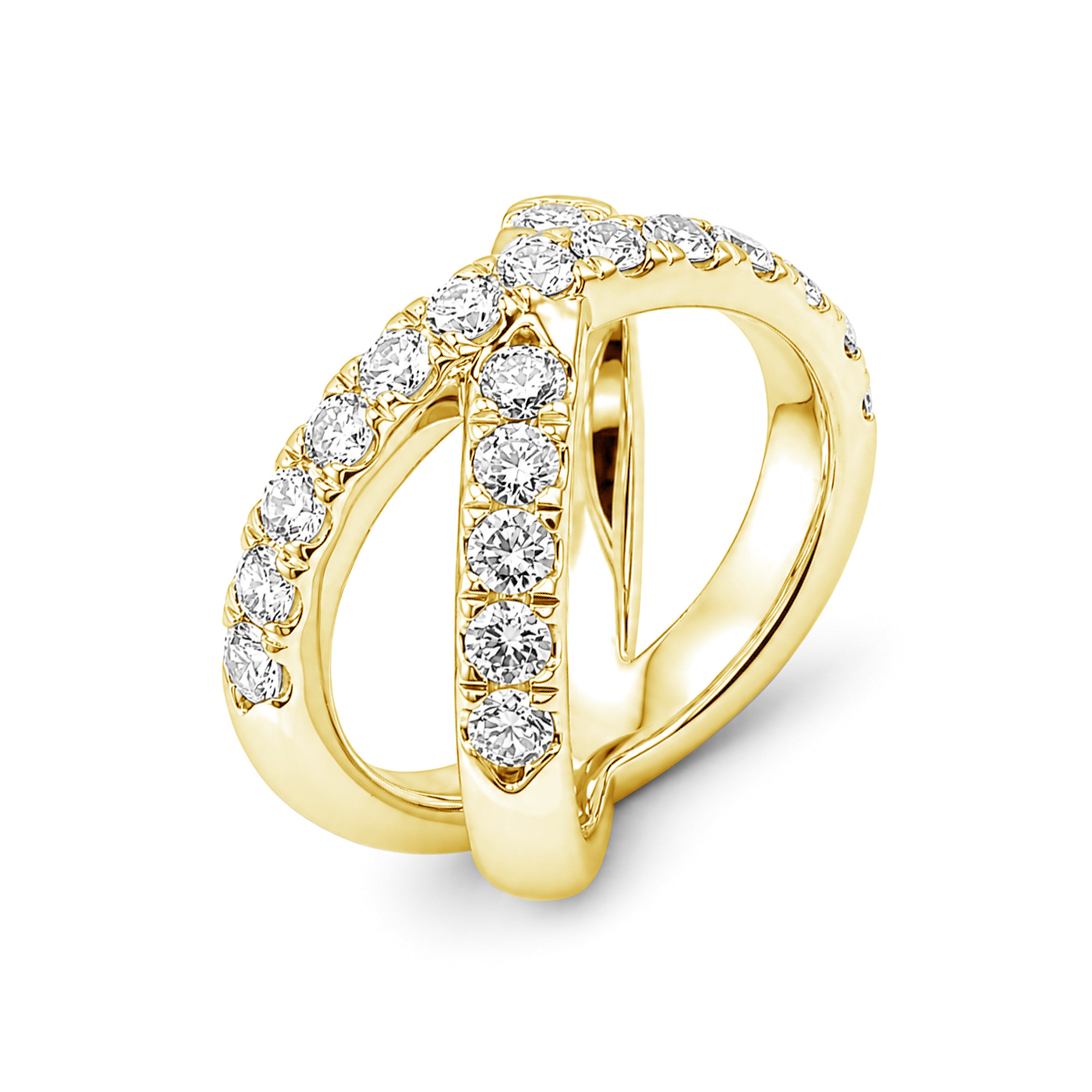 Venturant Lab Grown Diamond (F/VS+) 2.00 carat Round cut Sterling Silver Ring - Sterling Silver | Gold over Silver