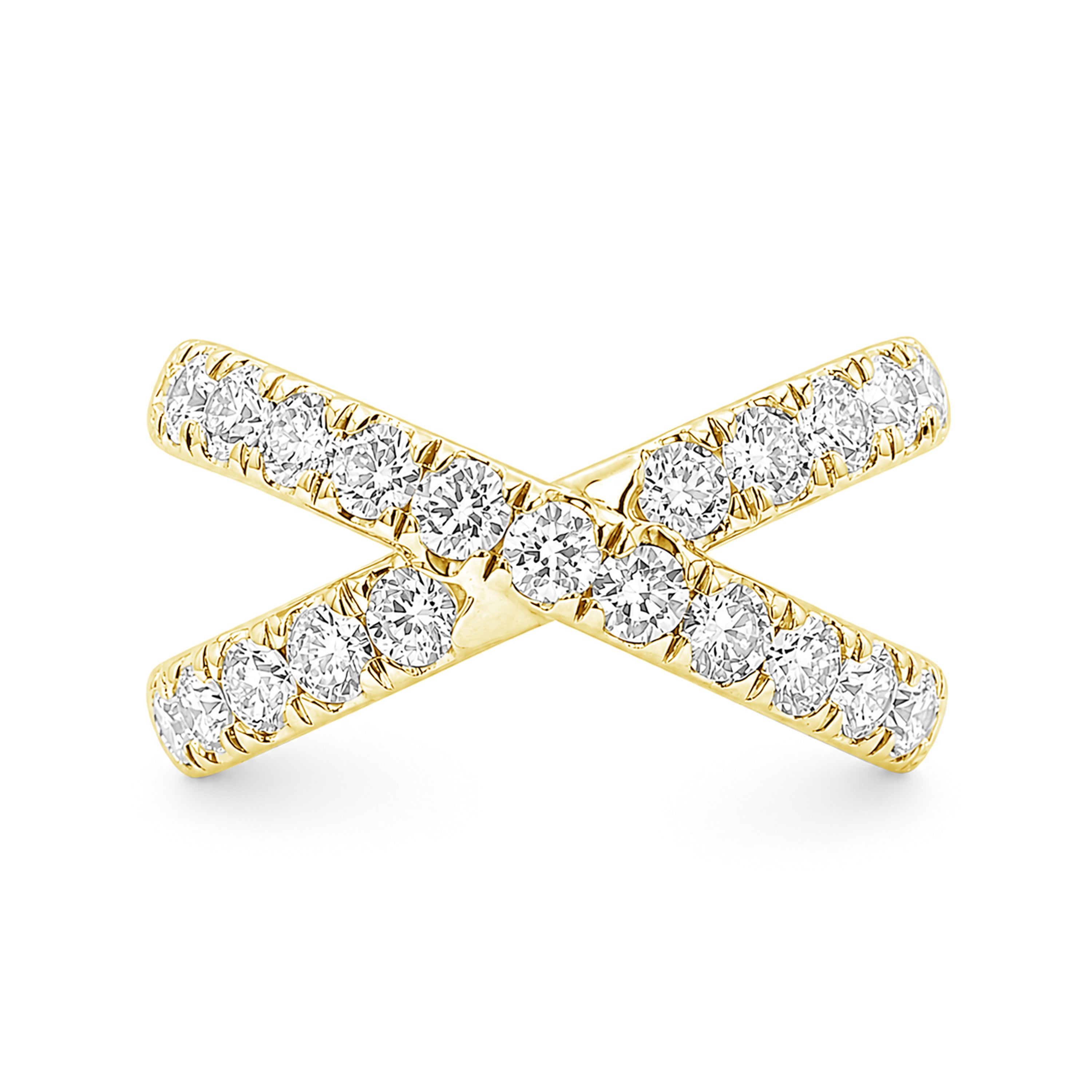 Venturant Lab Grown Diamond (F/VS+) 2.00 carat Round cut Sterling Silver Ring - Sterling Silver | Gold over Silver