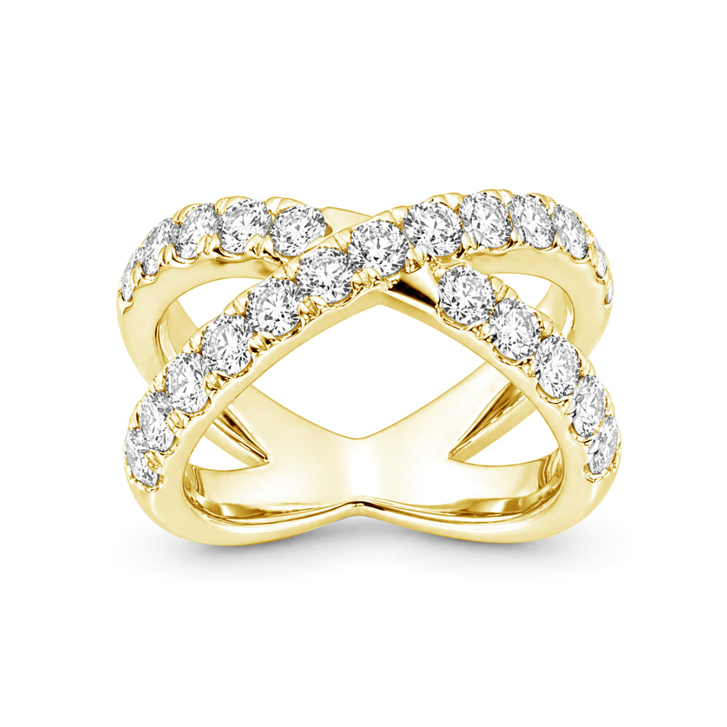 Venturant Lab Grown Diamond (F/VS+) 2.00 carat Round cut Sterling Silver Ring - Sterling Silver | Gold over Silver