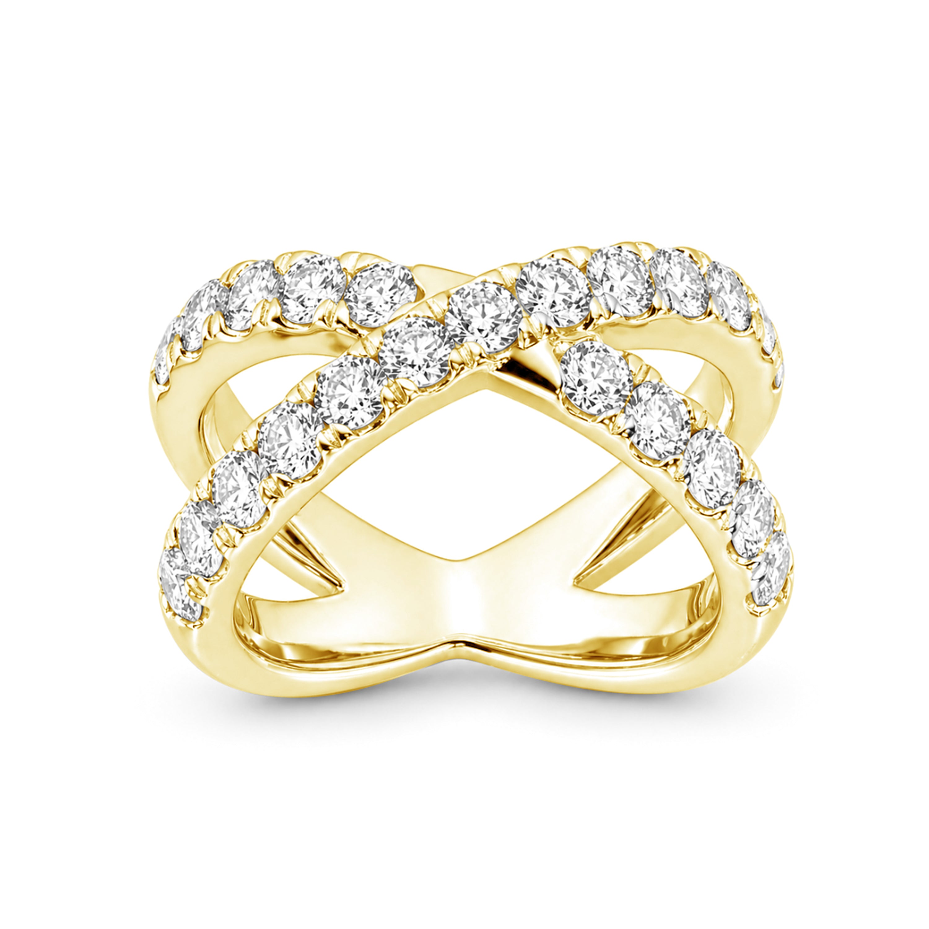 Venturant Lab Grown Diamond (F/VS+) 2.00 carat Round cut Sterling Silver Ring - Sterling Silver | Gold over Silver