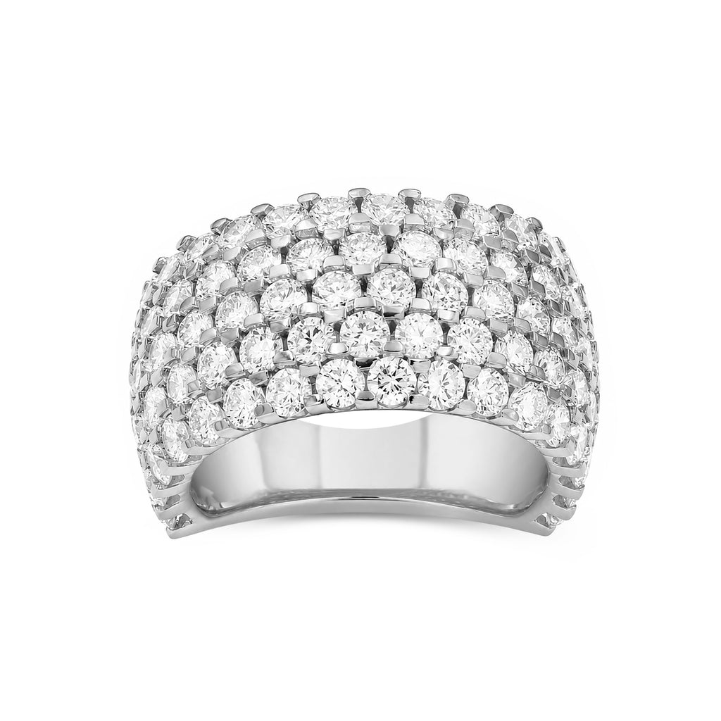 Venturant Lab Grown Diamond (F/VS+) 5.00 carat Round cut Sterling Silver Ring - Sterling Silver | Gold over Silver