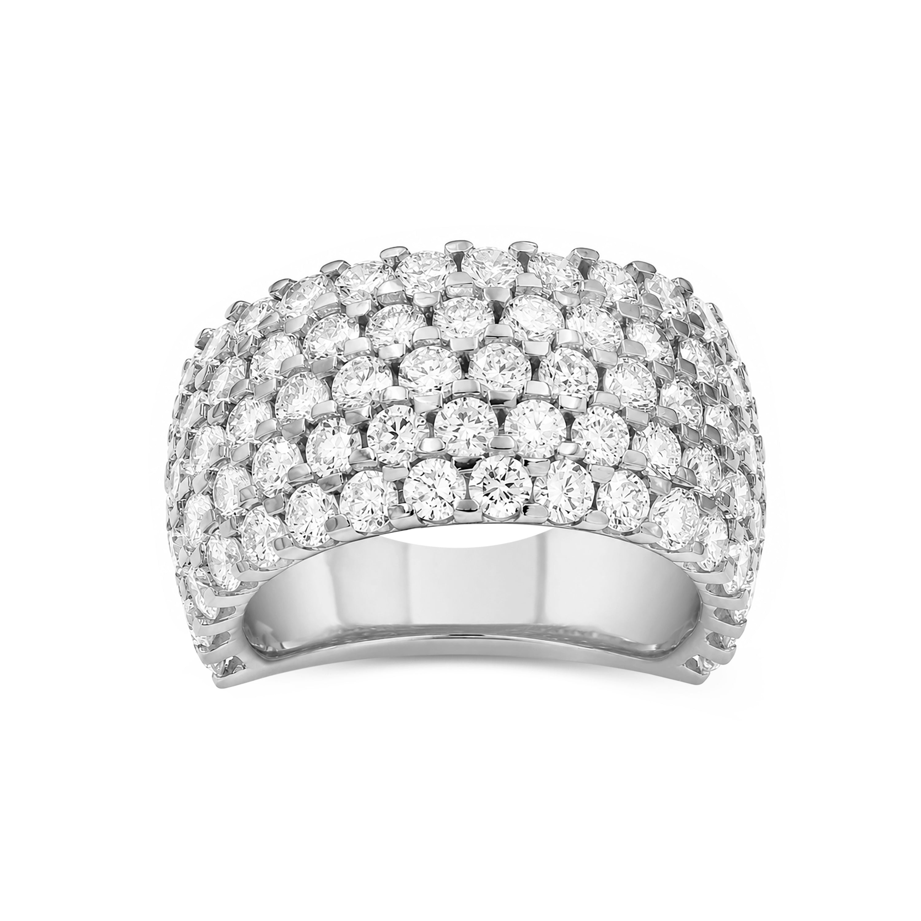 Venturant Lab Grown Diamond (F/VS+) 5.00 carat Round cut Sterling Silver Ring - Sterling Silver | Gold over Silver