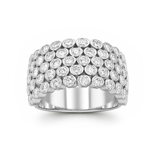 Venturant Lab Grown Diamond (F/VS+) 3.00 carat Round cut Sterling Silver Ring - Sterling Silver
