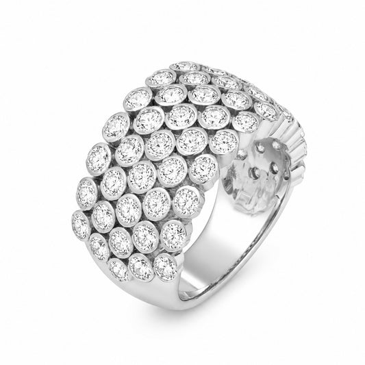 Venturant Lab Grown Diamond (F/VS+) 3.00 carat Round cut Sterling Silver Ring - Sterling Silver