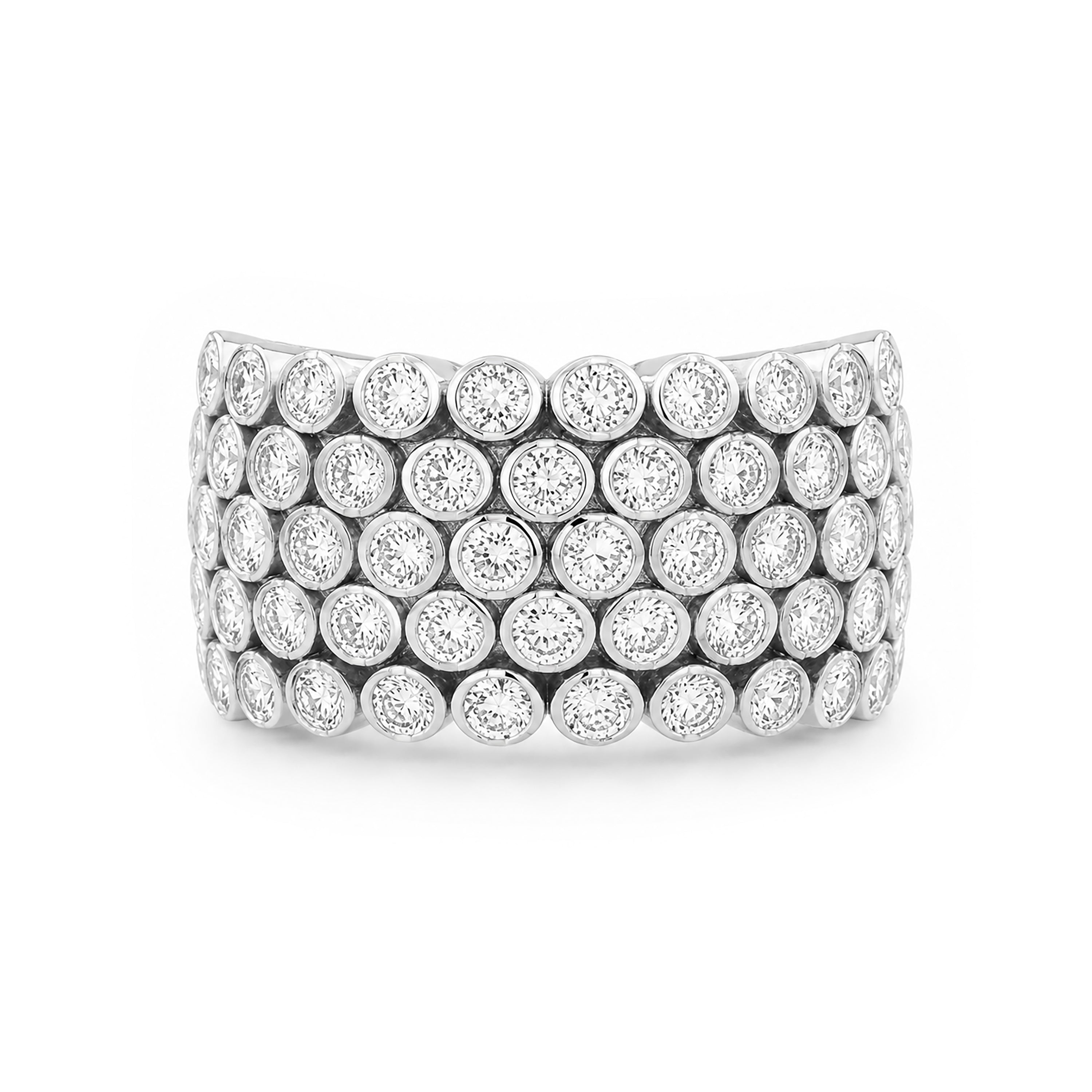 Venturant Lab Grown Diamond (F/VS+) 3.00 carat Round cut Sterling Silver Ring - Sterling Silver