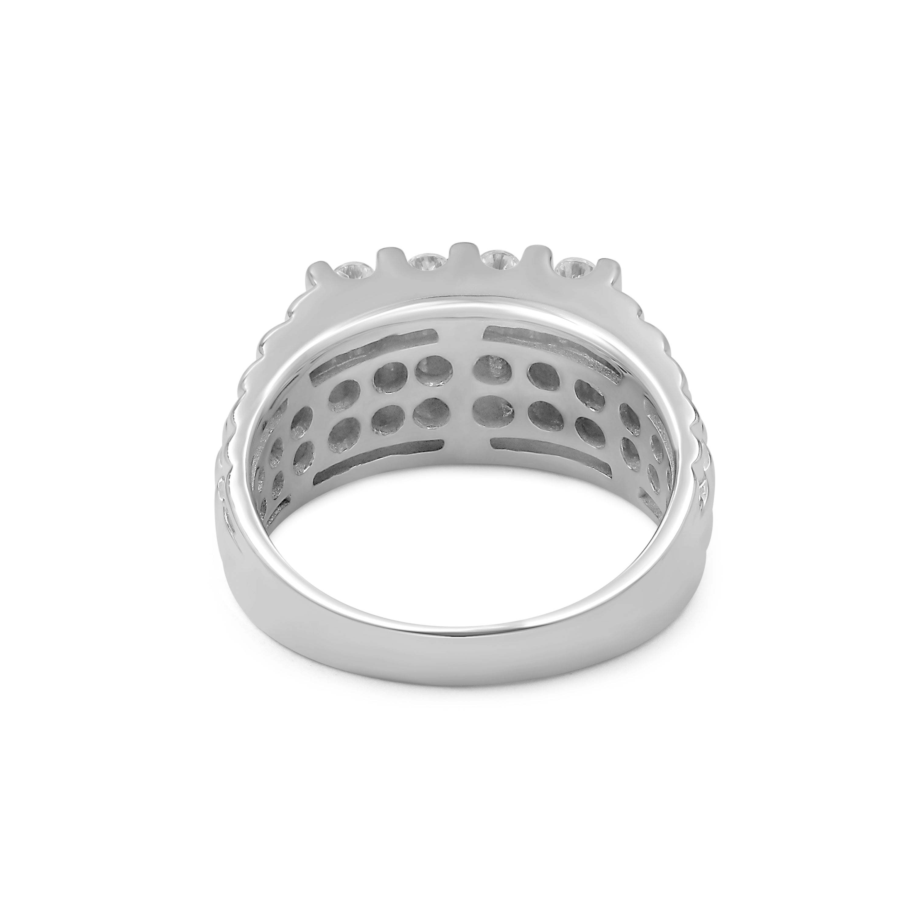 Venturant Lab Grown Diamond (F/VS+) 1.00 carat Round cut Sterling Silver Men's Ring - Sterling Silver | Gold over Silver