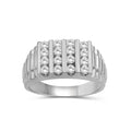 Venturant Lab Grown Diamond (F/VS+) 1.00 carat Round cut Sterling Silver Men's Ring - Sterling Silver | Gold over Silver