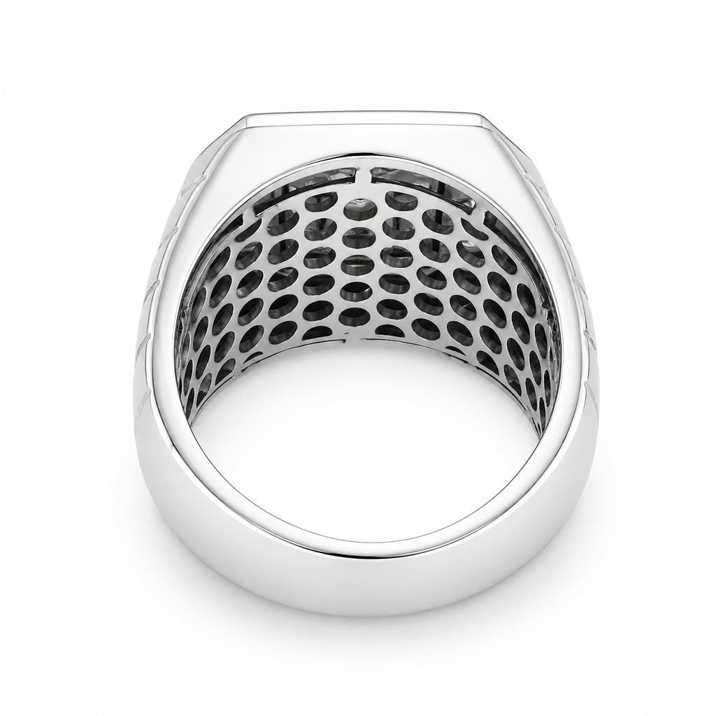 Venturant Lab Grown Diamond (F/VS+) 1.00 carat Round cut Sterling Silver Men's Ring - Sterling Silver | Gold over Silver