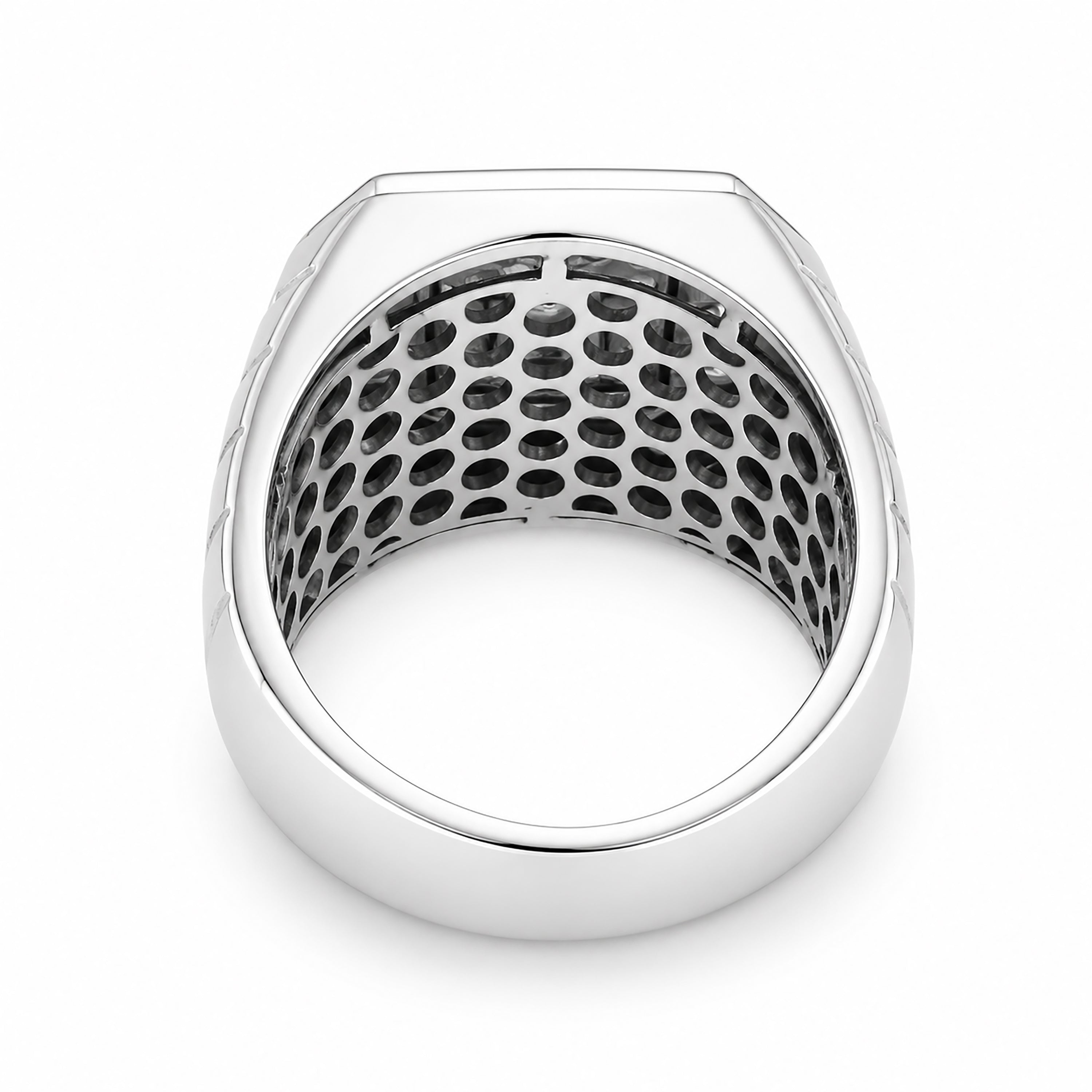 Venturant Lab Grown Diamond (F/VS+) 1.00 carat Round cut Sterling Silver Men's Ring - Sterling Silver | Gold over Silver