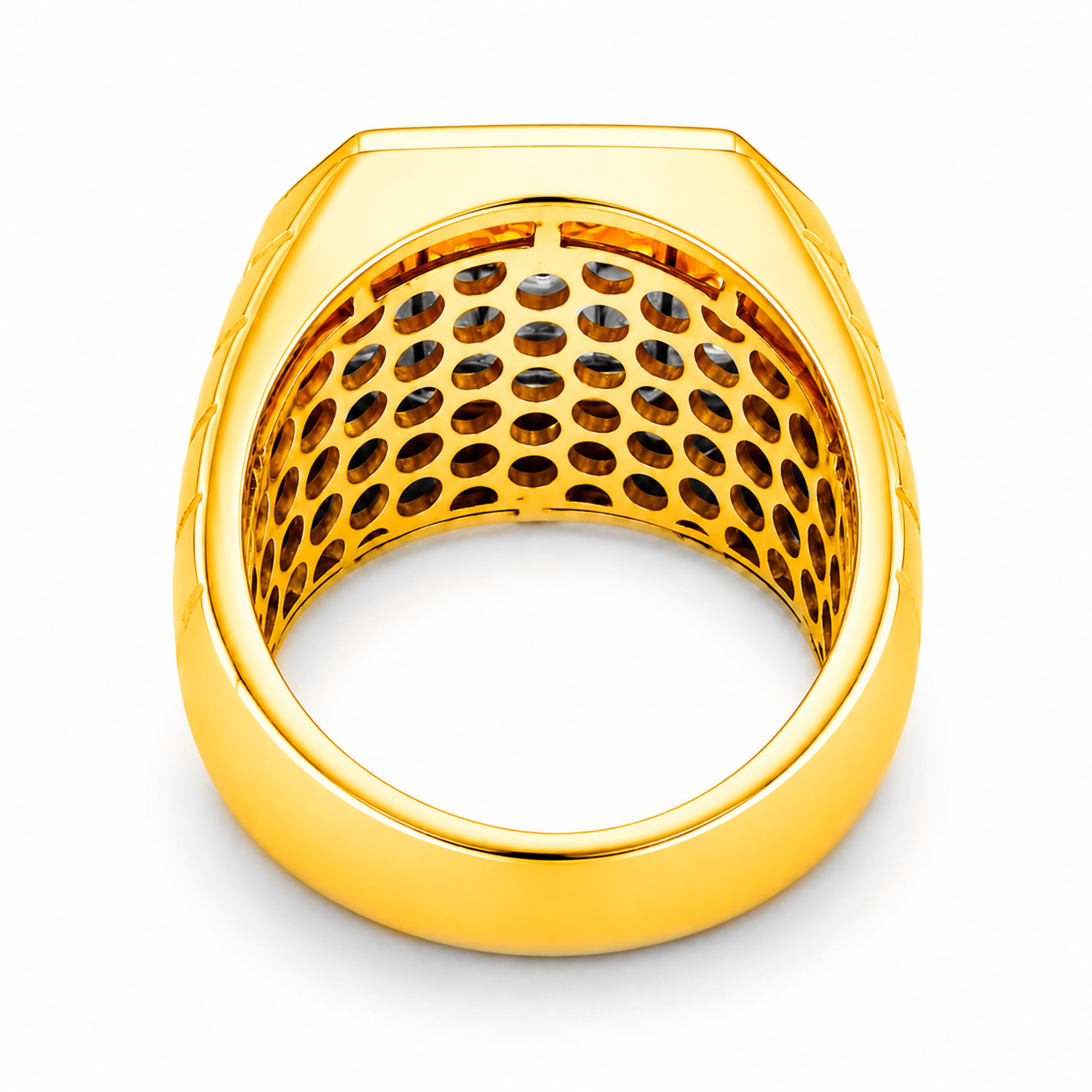 Venturant Lab Grown Diamond (F/VS+) 1.00 carat Round cut Sterling Silver Men's Ring - Sterling Silver | Gold over Silver