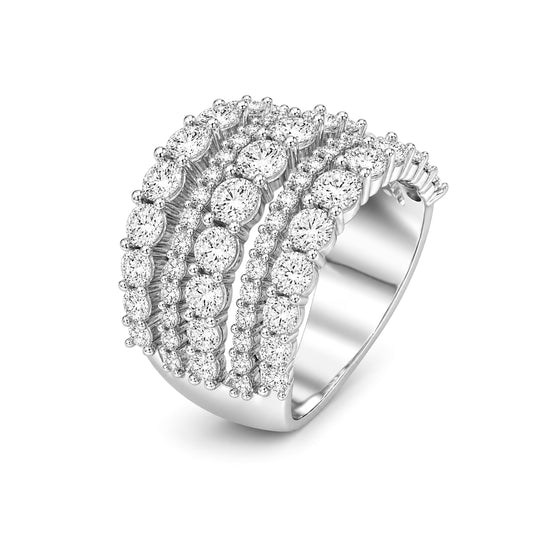 Venturant Lab Grown Diamond (F/VS+) 3.00 carat Round cut Sterling Silver Ring - Sterling Silver