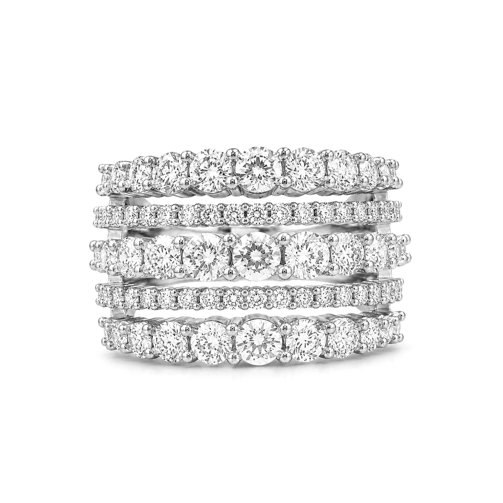 Venturant Lab Grown Diamond (F/VS+) 3.00 carat Round cut Sterling Silver Ring - Sterling Silver