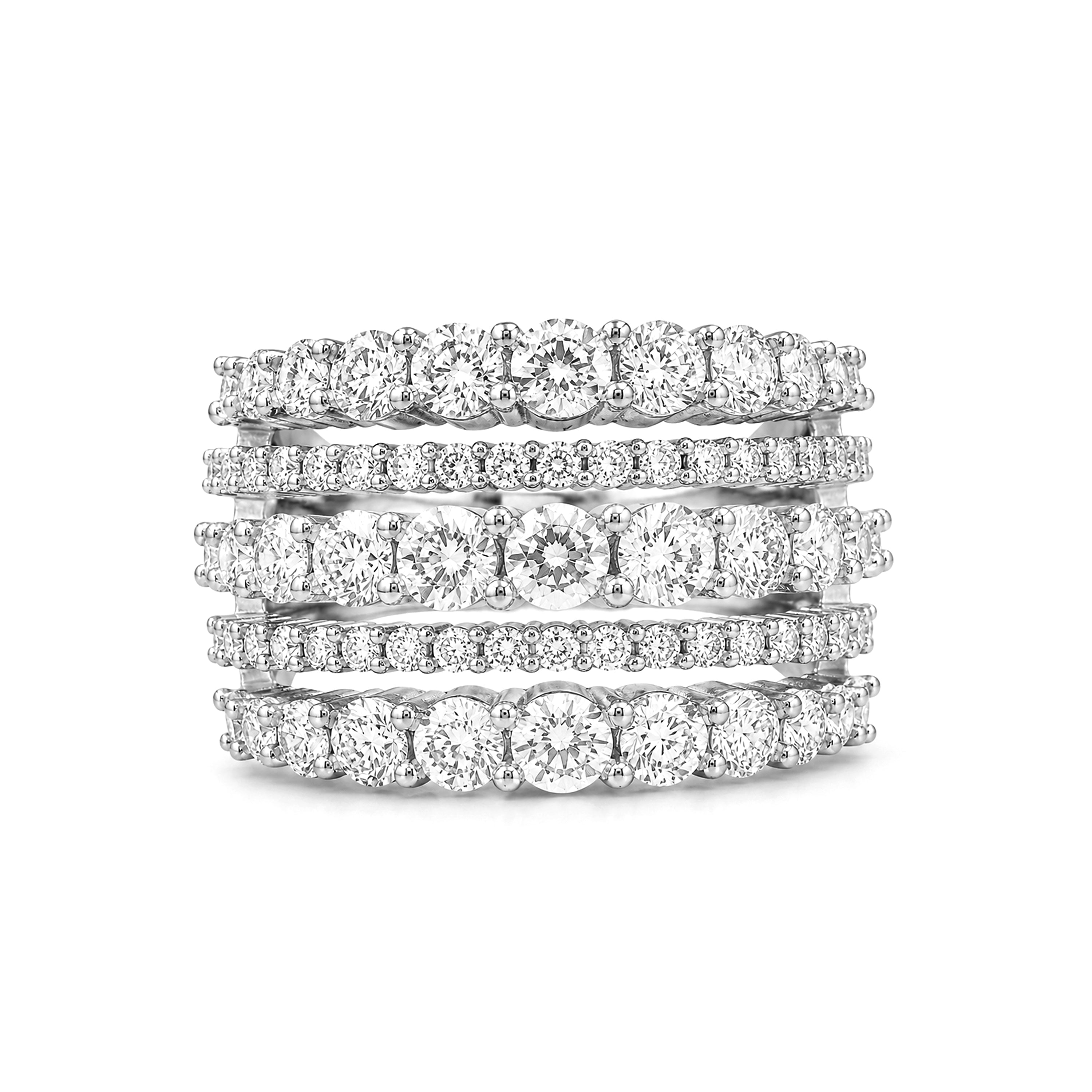 Venturant Lab Grown Diamond (F/VS+) 3.00 carat Round cut Sterling Silver Ring - Sterling Silver