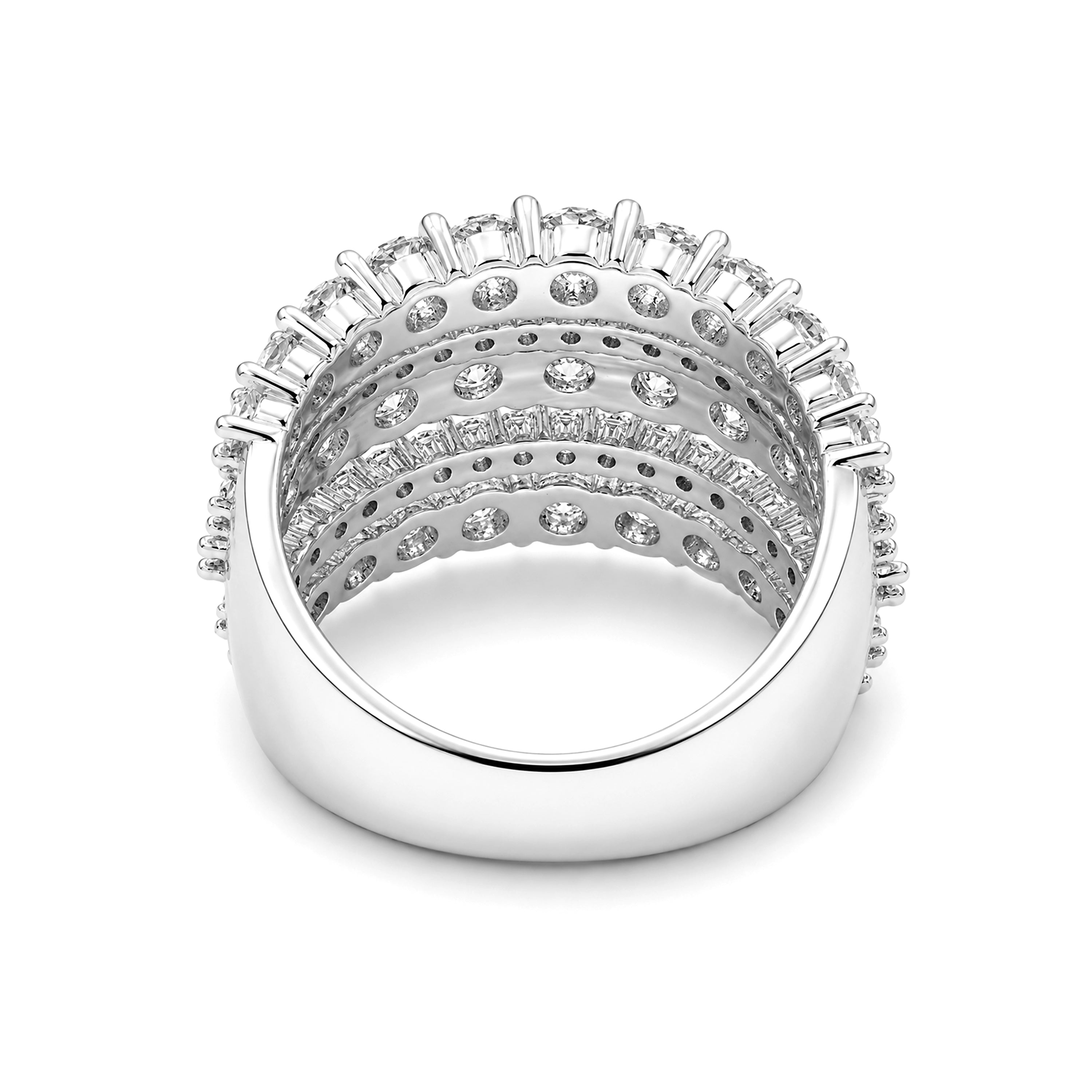 Venturant Lab Grown Diamond (F/VS+) 3.00 carat Round cut Sterling Silver Ring - Sterling Silver