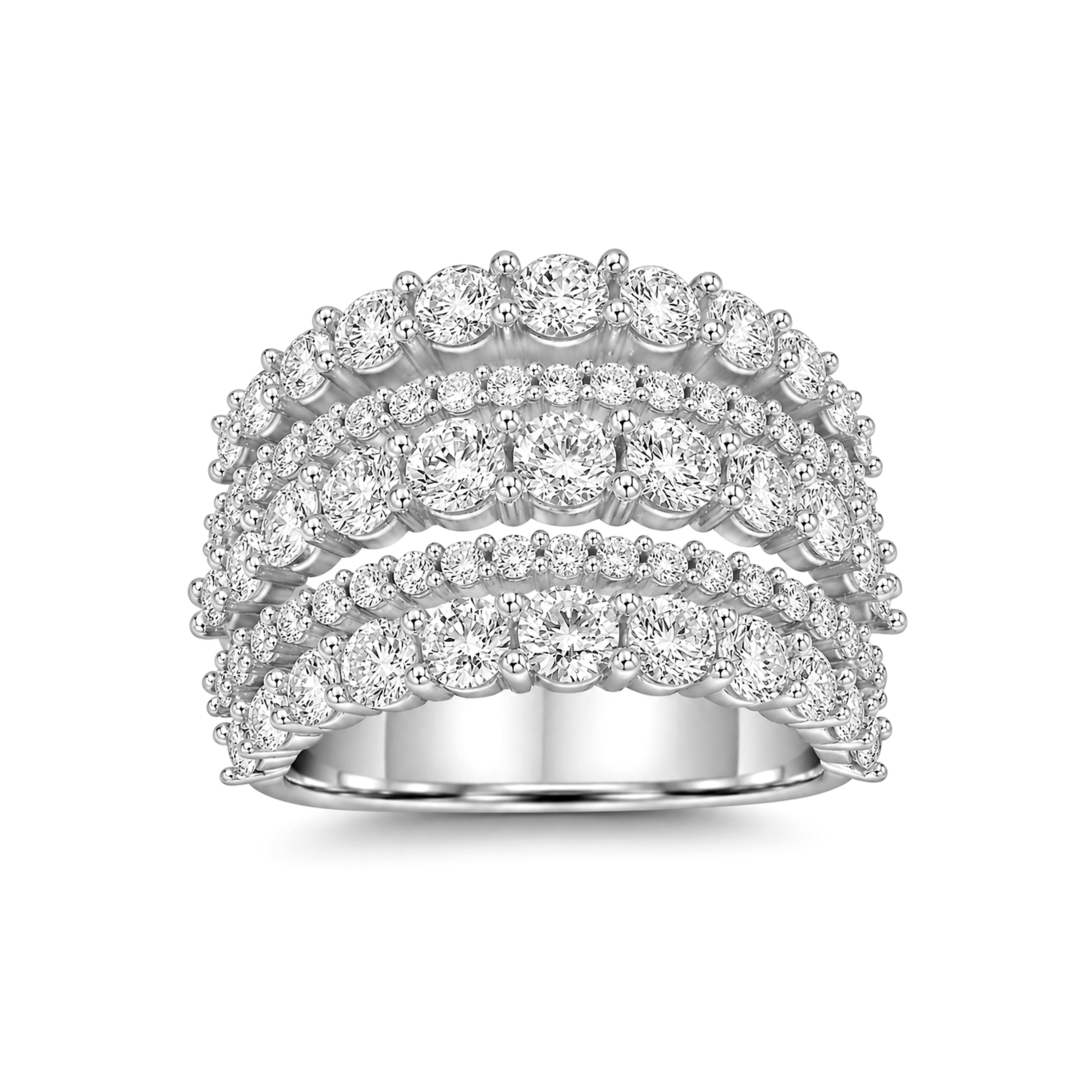 Venturant Lab Grown Diamond (F/VS+) 3.00 carat Round cut Sterling Silver Ring - Sterling Silver