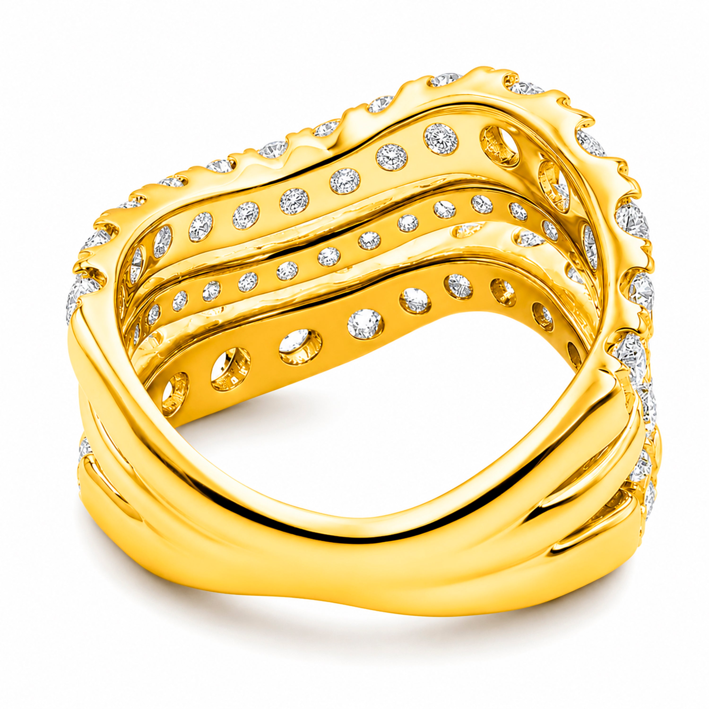 Venturant Lab Grown Diamond (F/VS+) 3.00 carat Round cut Sterling Silver Statement Ring - Sterling Silver | Gold over Silver
