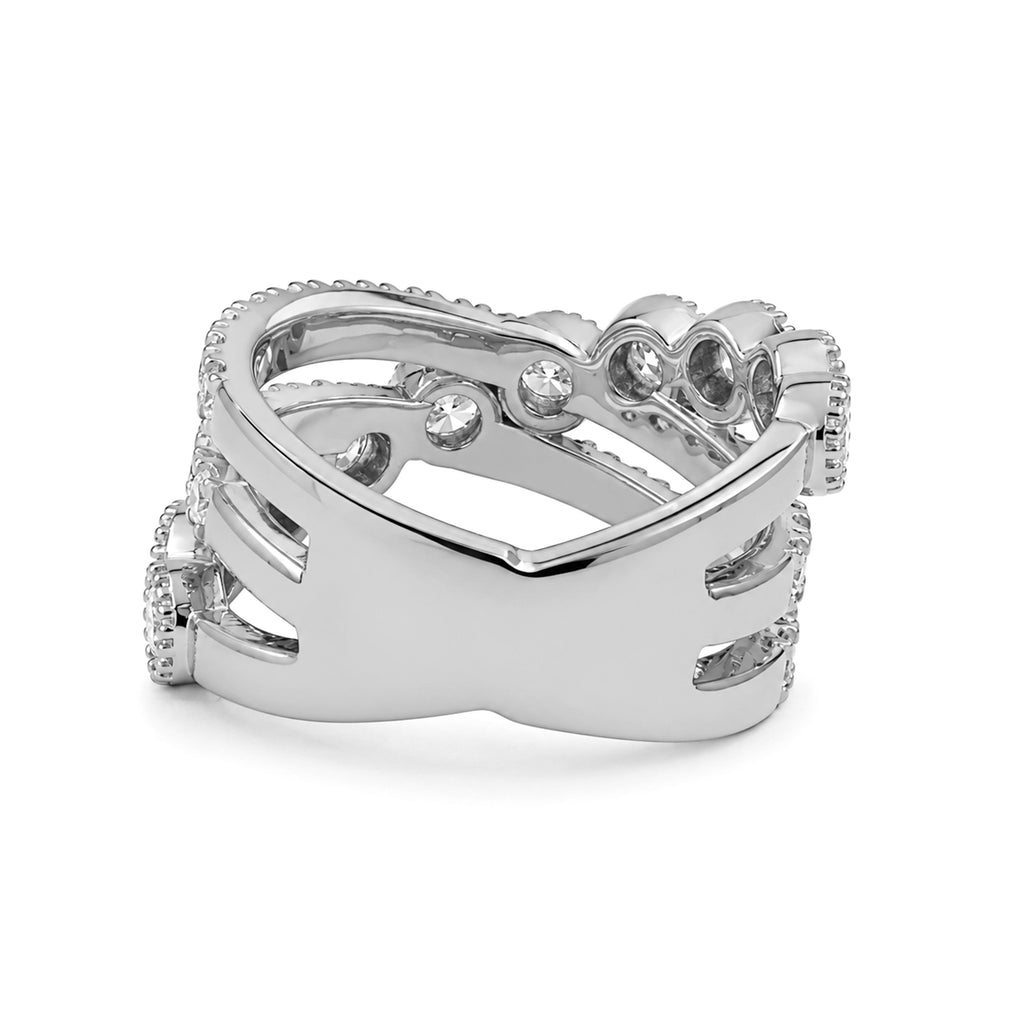 Venturant Lab Grown Diamond (F/VS+) 2.00 carat Round cut Sterling Silver Statement Ring - Sterling Silver | Gold over Silver