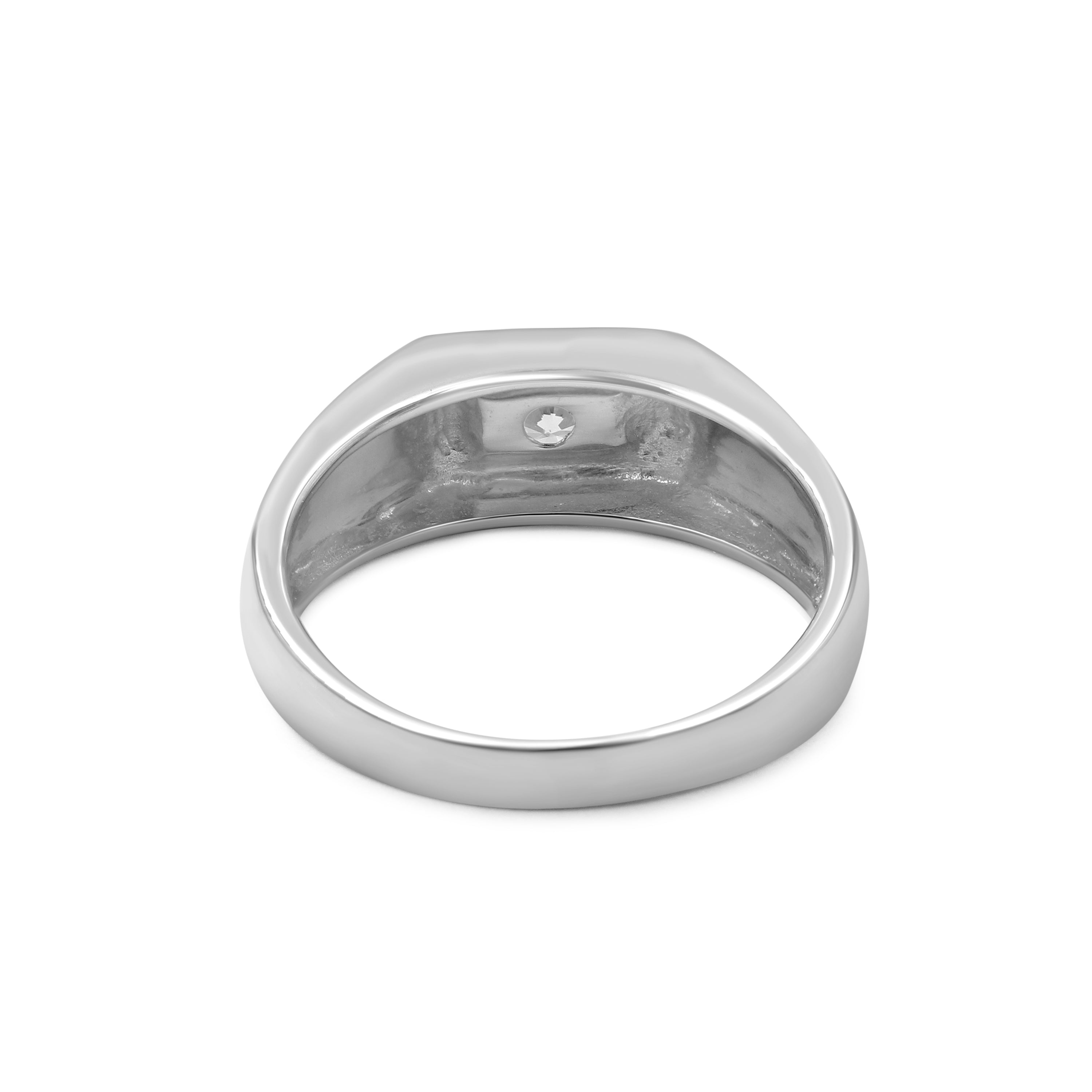 Venturant Lab Grown Diamond (F/VS+) 1.00 carat Round cut Sterling Silver Men's Ring - Sterling Silver | Gold over Silver