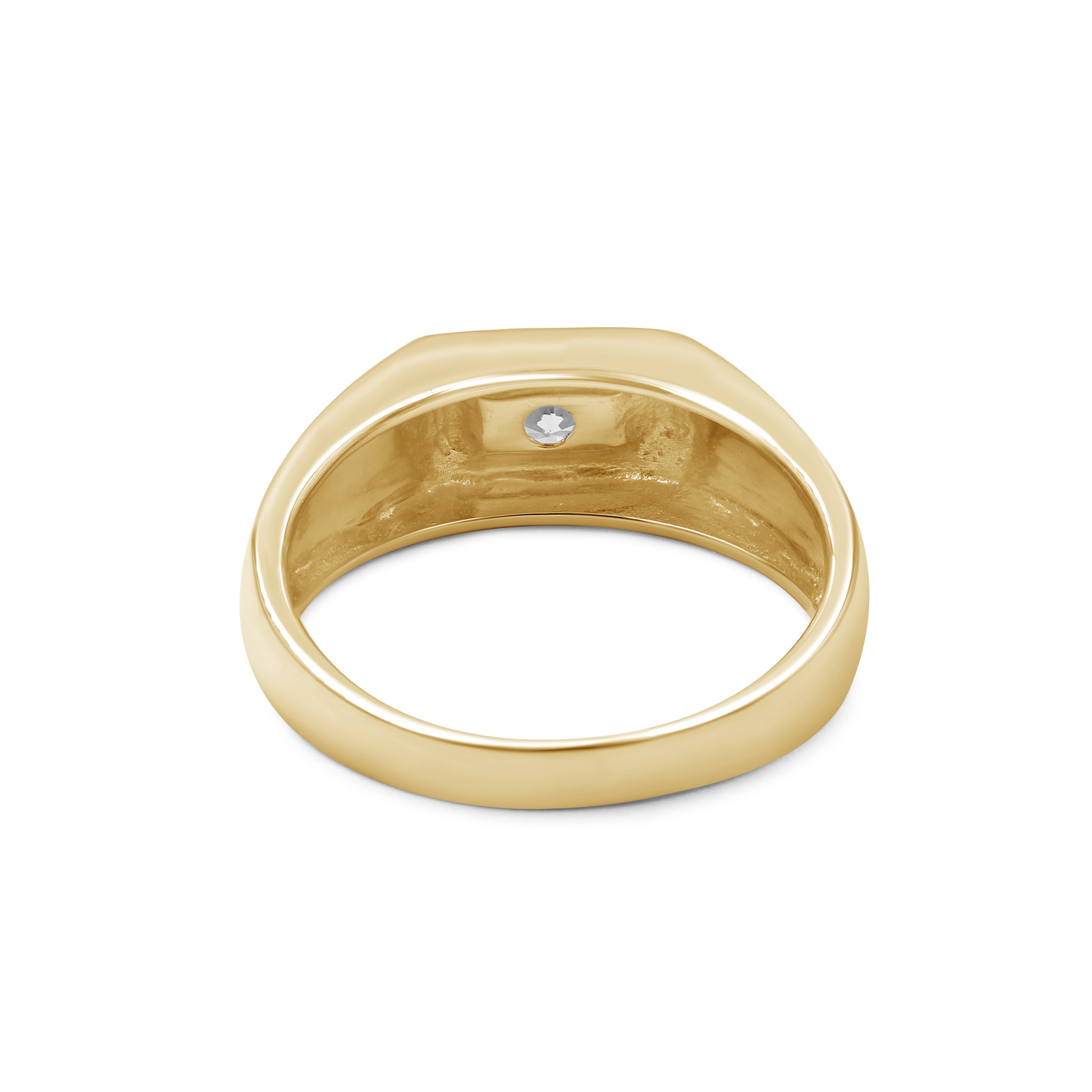 Venturant Lab Grown Diamond (F/VS+) 1.00 carat Round cut Sterling Silver Men's Ring - Sterling Silver | Gold over Silver