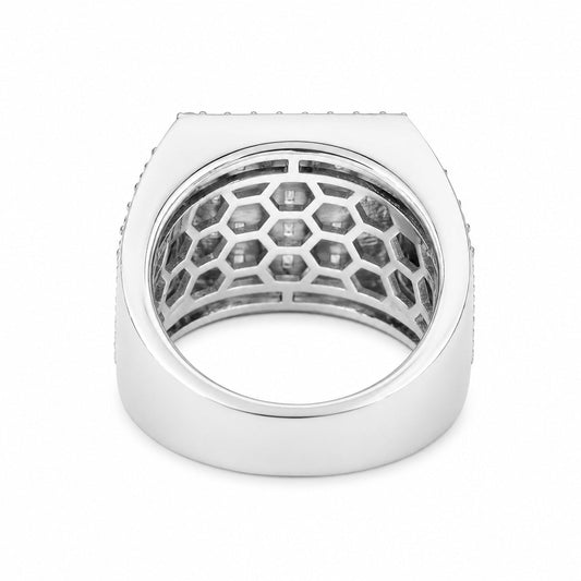 Venturant Lab Grown Diamond (F/VS+) 7.50 carat Round cut Sterling Silver Men's Ring - Sterling Silver