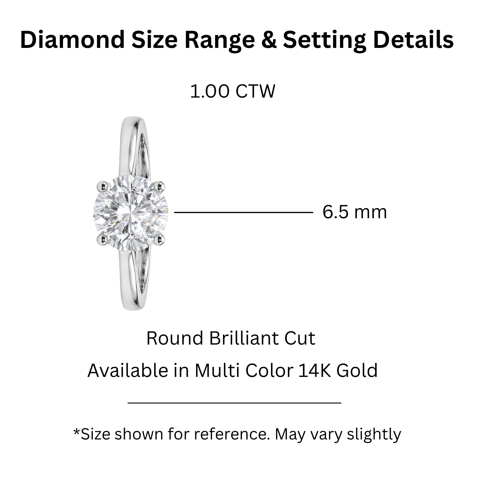 Venturant 1.00-6.00 Carat T.W. IGI certified Round-cut Lab Grown Diamond (D/VS+) 14K Gold Solitaire Ring