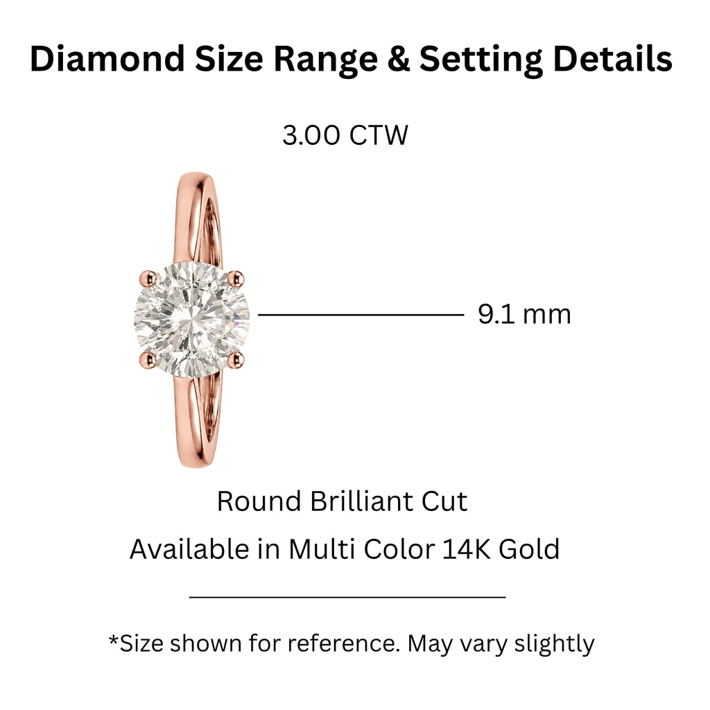 Venturant 1.00-6.00 Carat T.W. IGI certified Round-cut Lab Grown Diamond (D/VS+) 14K Gold Solitaire Ring