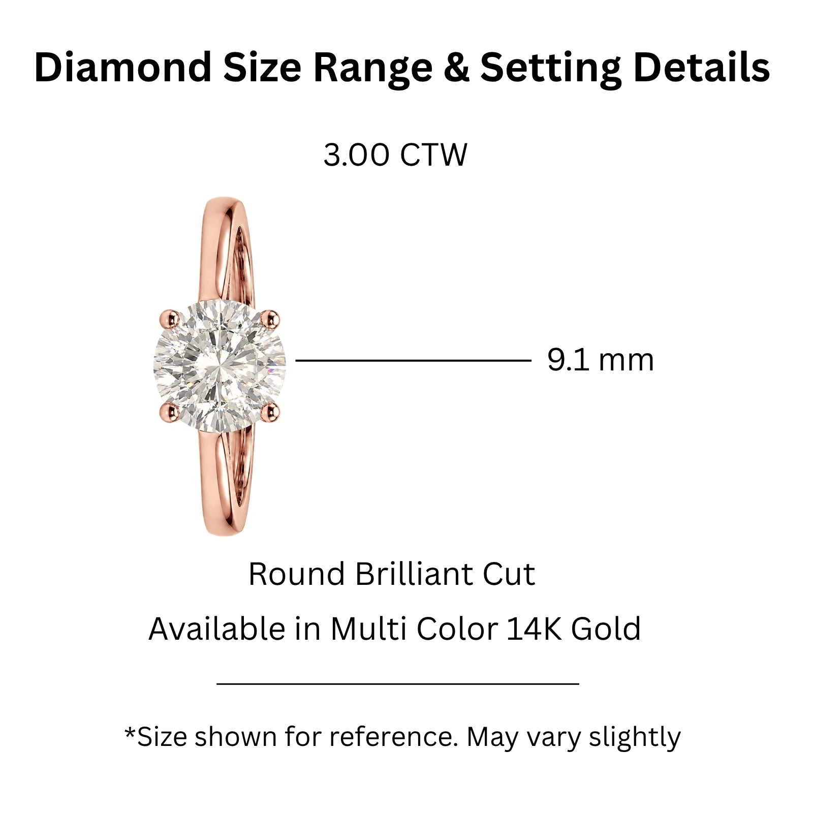 Venturant 1.00-6.00 Carat T.W. IGI certified Round-cut Lab Grown Diamond (D/VS+) 14K Gold Solitaire Ring