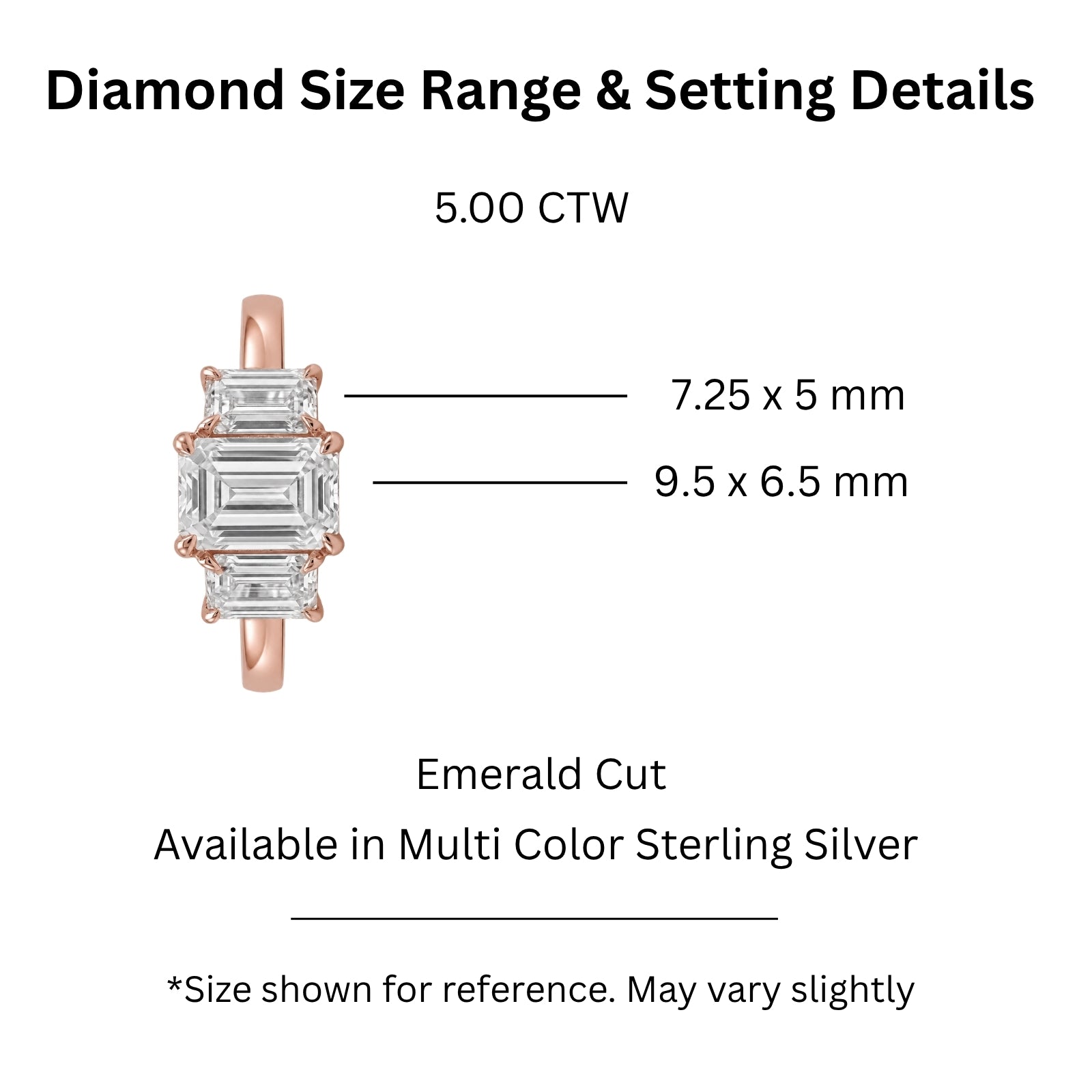 Venturant 2.00-5.00 Carat T.W. Emerald-cut Lab Grown Diamond (F/VS+) 14K Gold 3 Stone Ring