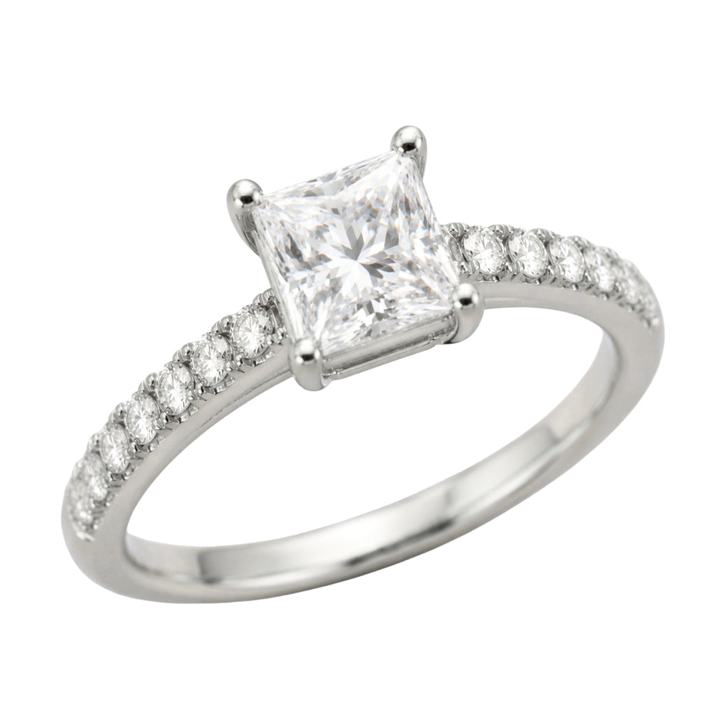 Venturant 1.50-4.50 Carat T.W. Princess and Round-cut Lab Grown Diamond (F/VS+) 14K Gold Solitaire Band Ring