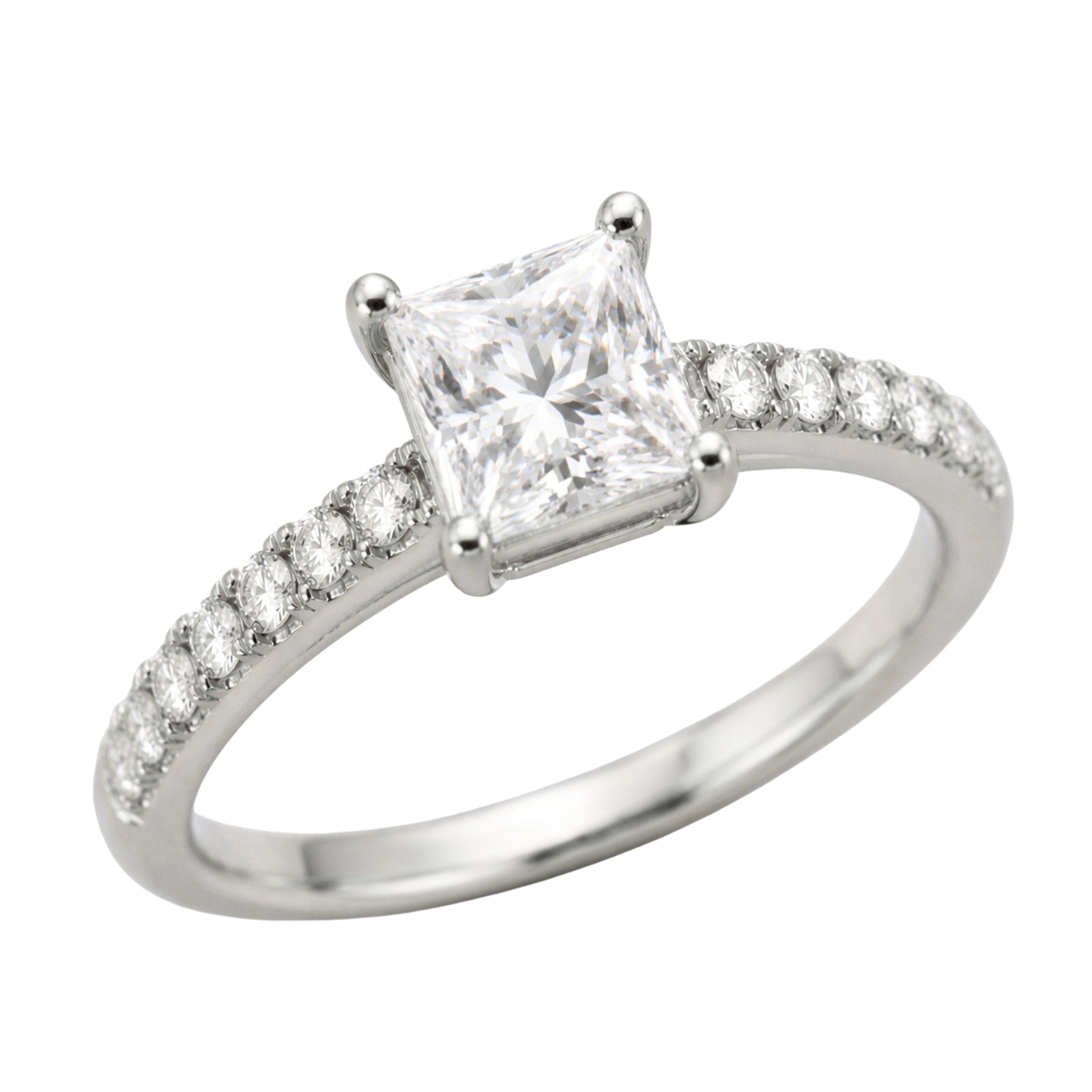 Venturant 1.50-4.50 Carat T.W. Princess and Round-cut Lab Grown Diamond (F/VS+) 14K Gold Solitaire Band Ring