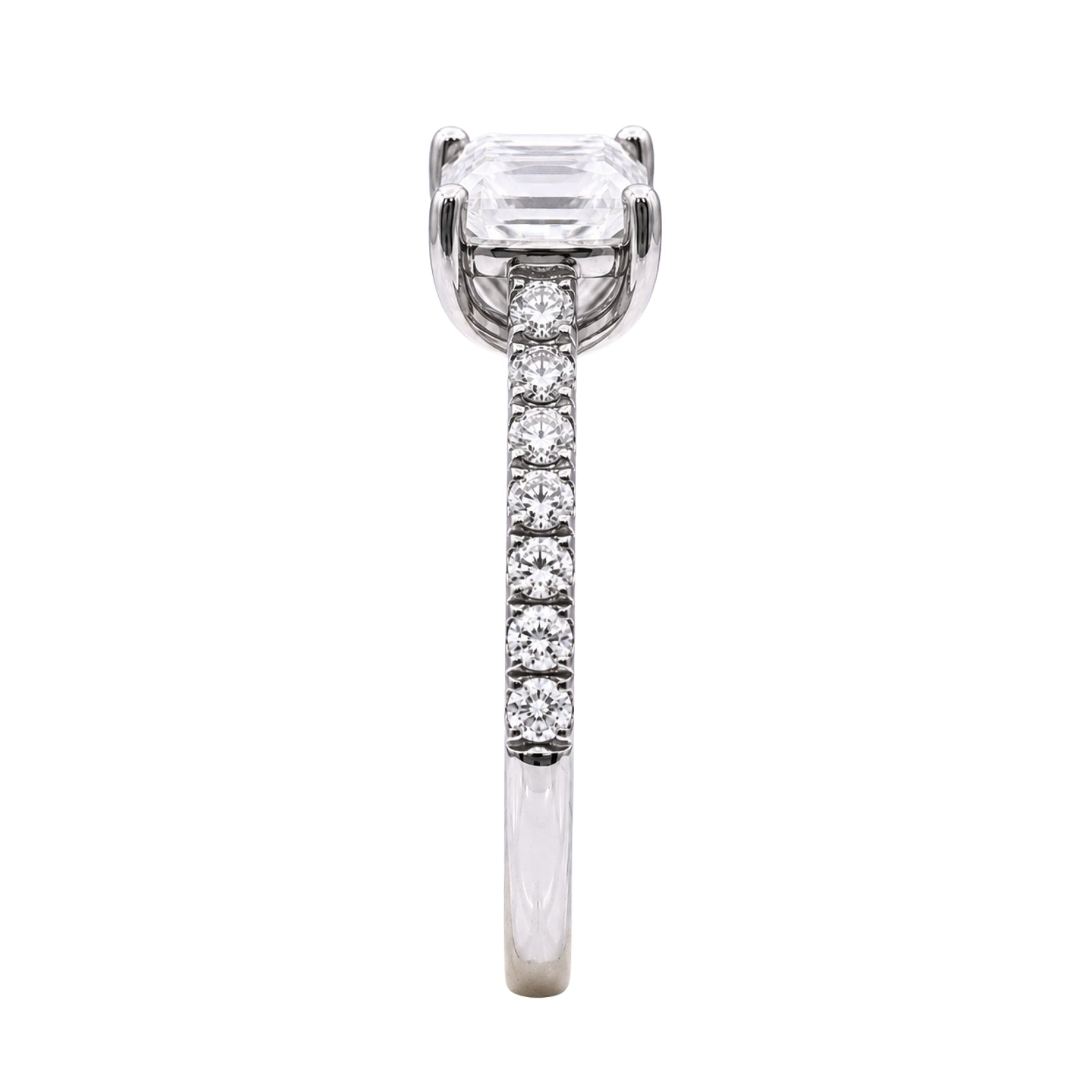 Venturant 1.50-4.50 Carat T.W. Princess and Round-cut Lab Grown Diamond (F/VS+) 14K Gold Solitaire Band Ring
