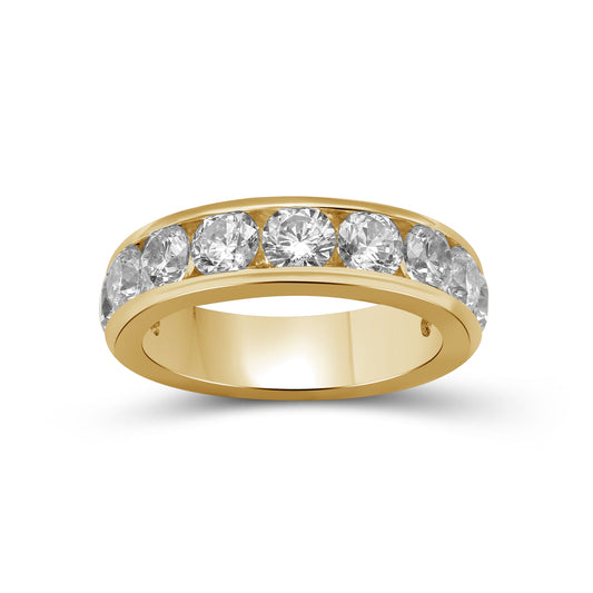Venturant 0.50 - 3.00 Carat T.W. Round-cut Lab Grown Diamond (F/VS+) 14K Gold 11 Stone Channel Set Ring