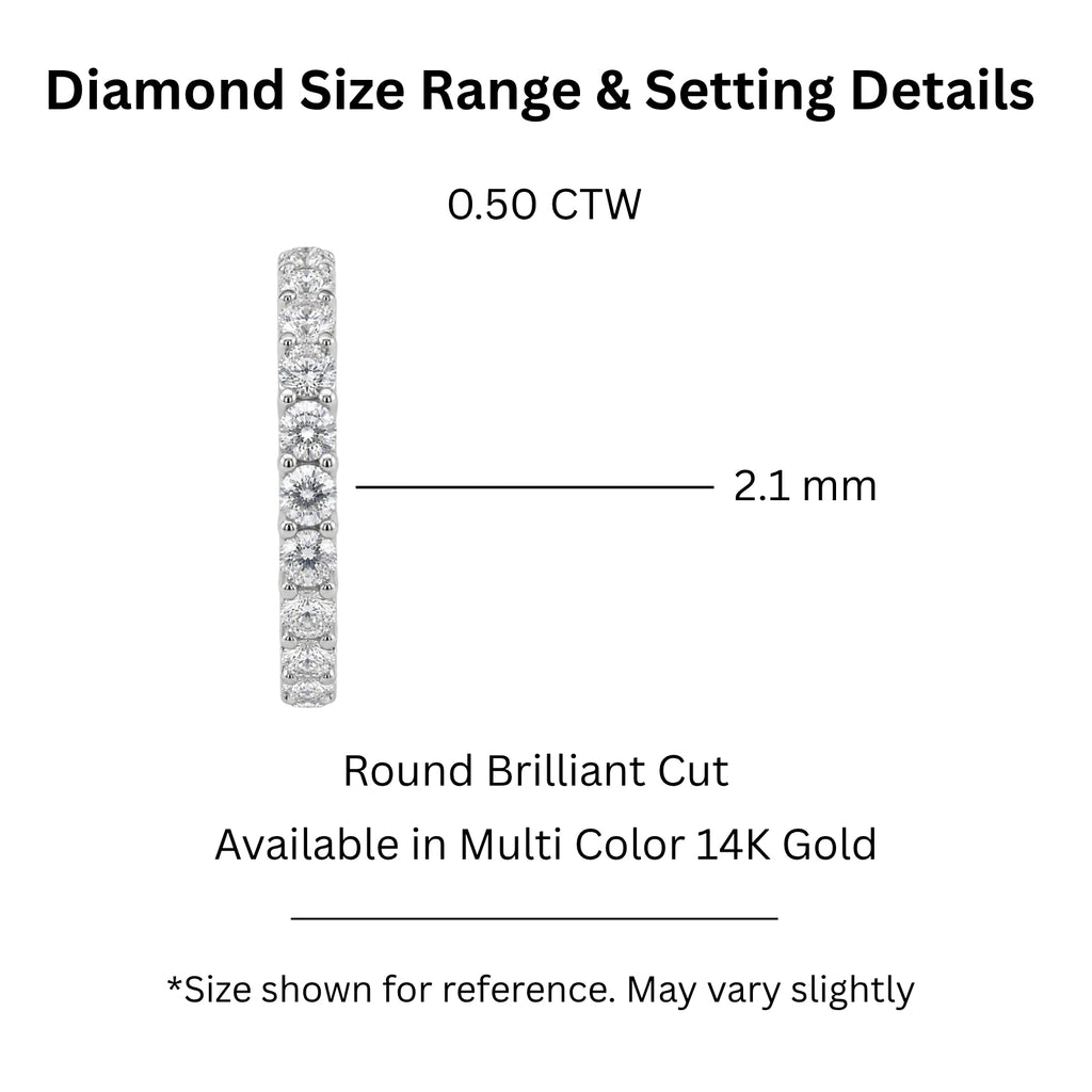 Venturant 0.50 -1.00 Carat T.W. Round-cut Lab Grown Diamond (F/VS+) 14K Gold 13 Stone Band Ring