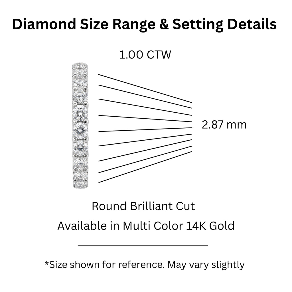 Venturant 1.00 -3.00 Carat T.W. Round-cut Lab Grown Diamond (F/VS+) 14K Gold 11 Stone Band Ring