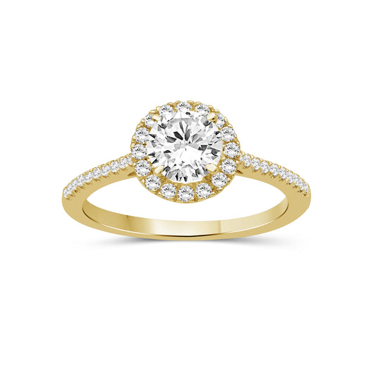 Venturant 1.00-3.50 Carat T.W. Round-cut Lab Grown Diamond (F/VS+) 14K Gold Halo Ring