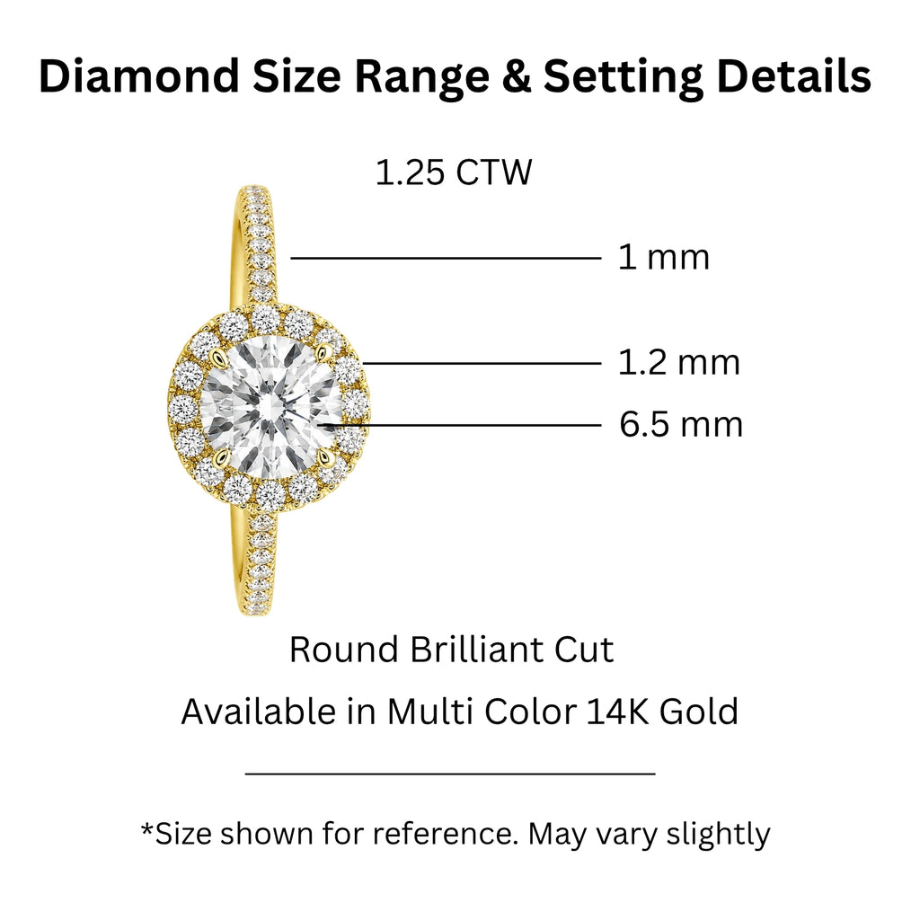Venturant 1.00-3.50 Carat T.W. Round-cut Lab Grown Diamond (F/VS+) 14K Gold Halo Ring