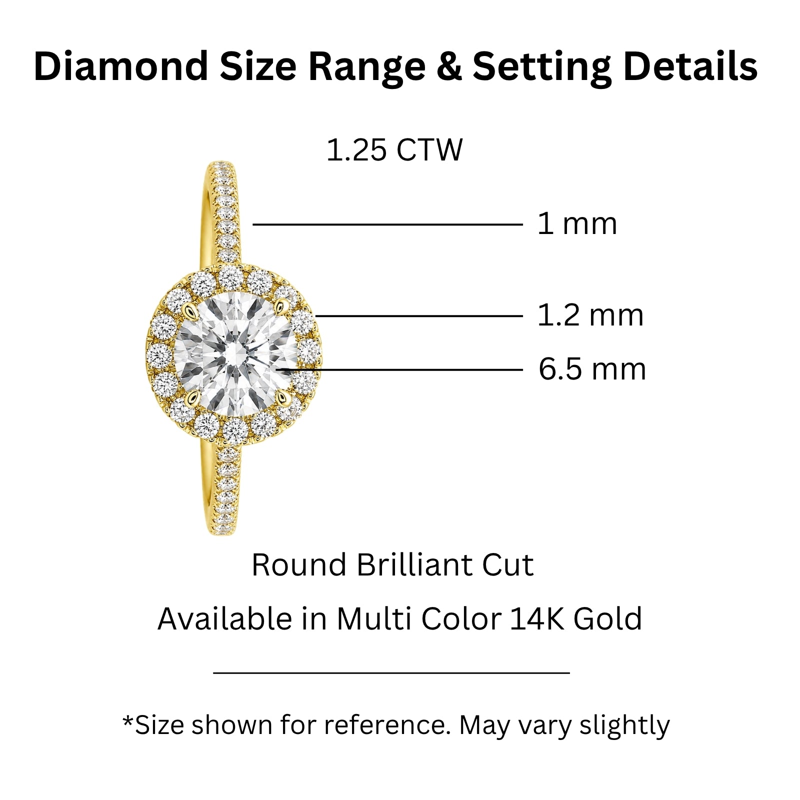 Venturant 1.00-3.50 Carat T.W. Round-cut Lab Grown Diamond (F/VS+) 14K Gold Halo Ring
