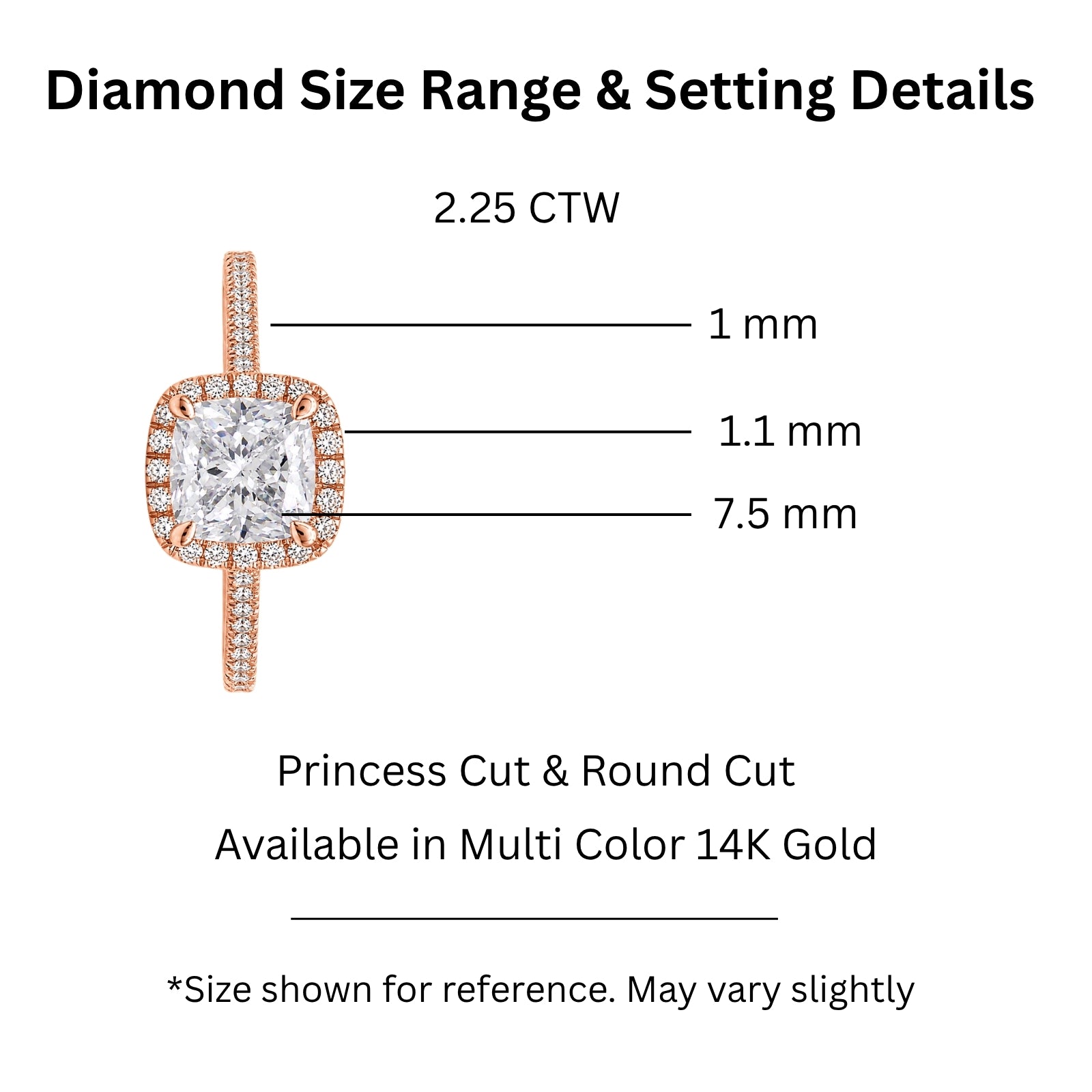 Venturant 1.00-3.50 Carat T.W. Cushion & Round-cut Lab Grown Diamond (F/VS+) 14K Gold Halo Ring