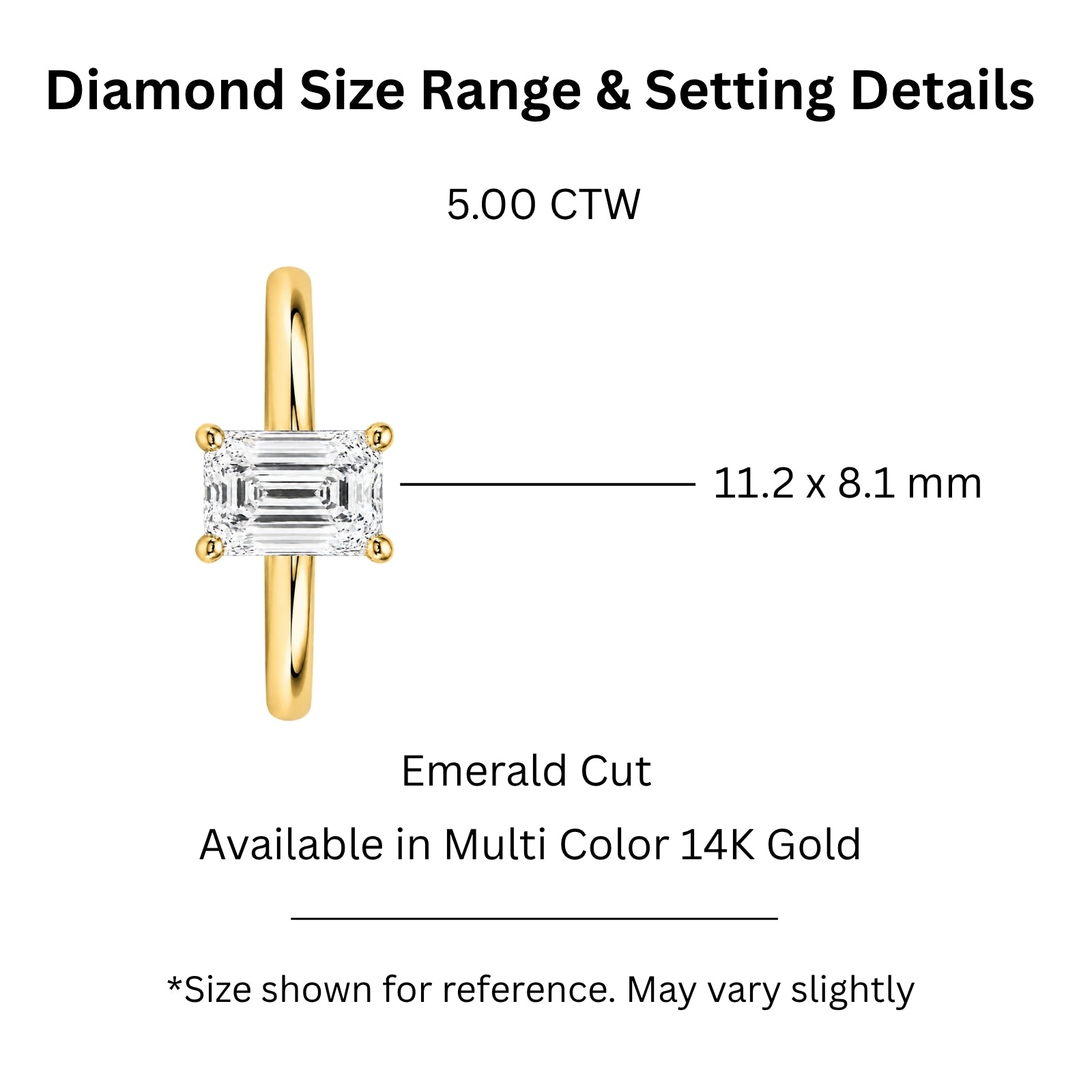 Venturant 1.00-6.00 Carat T.W. IGI certified Emerald-cut Lab Grown Diamond (D/VS+) 14K Gold Solitaire Ring