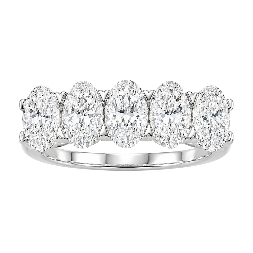 Venturant 2.00-3.00 Carat T.W. Oval-cut Lab Grown Diamond (F/VS+) 14K Gold 5 Stone Band Ring
