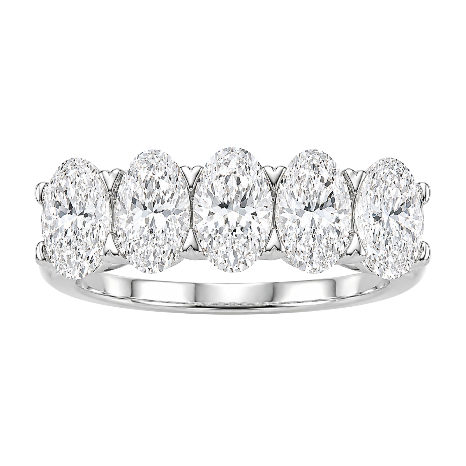 Venturant 2.00-3.00 Carat T.W. Oval-cut Lab Grown Diamond (F/VS+) 14K Gold 5 Stone Band Ring