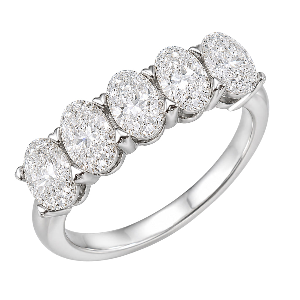 Venturant 2.00-3.00 Carat T.W. Oval-cut Lab Grown Diamond (F/VS+) 14K Gold 5 Stone Band Ring