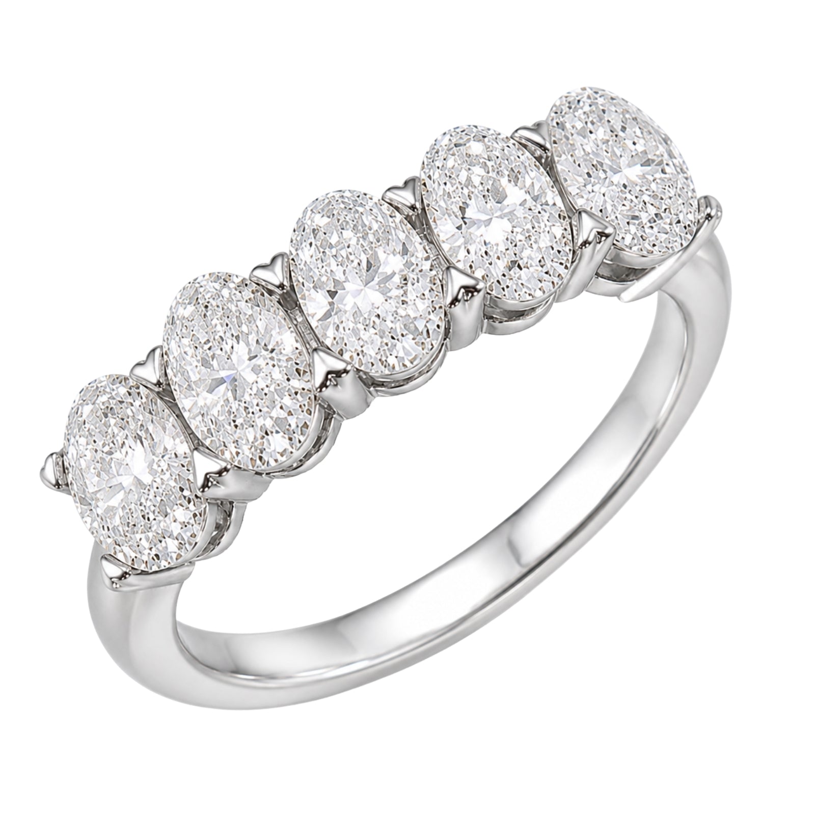 Venturant 2.00-3.00 Carat T.W. Oval-cut Lab Grown Diamond (F/VS+) 14K Gold 5 Stone Band Ring