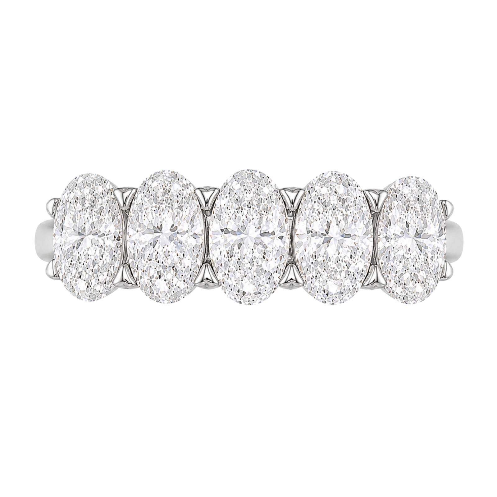 Venturant 2.00-3.00 Carat T.W. Oval-cut Lab Grown Diamond (F/VS+) 14K Gold 5 Stone Band Ring