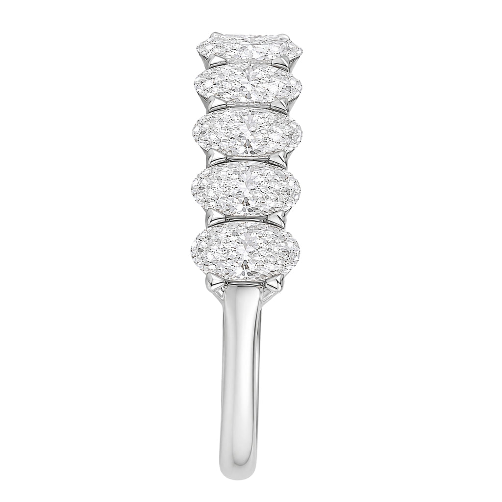 Venturant 2.00-3.00 Carat T.W. Oval-cut Lab Grown Diamond (F/VS+) 14K Gold 5 Stone Band Ring