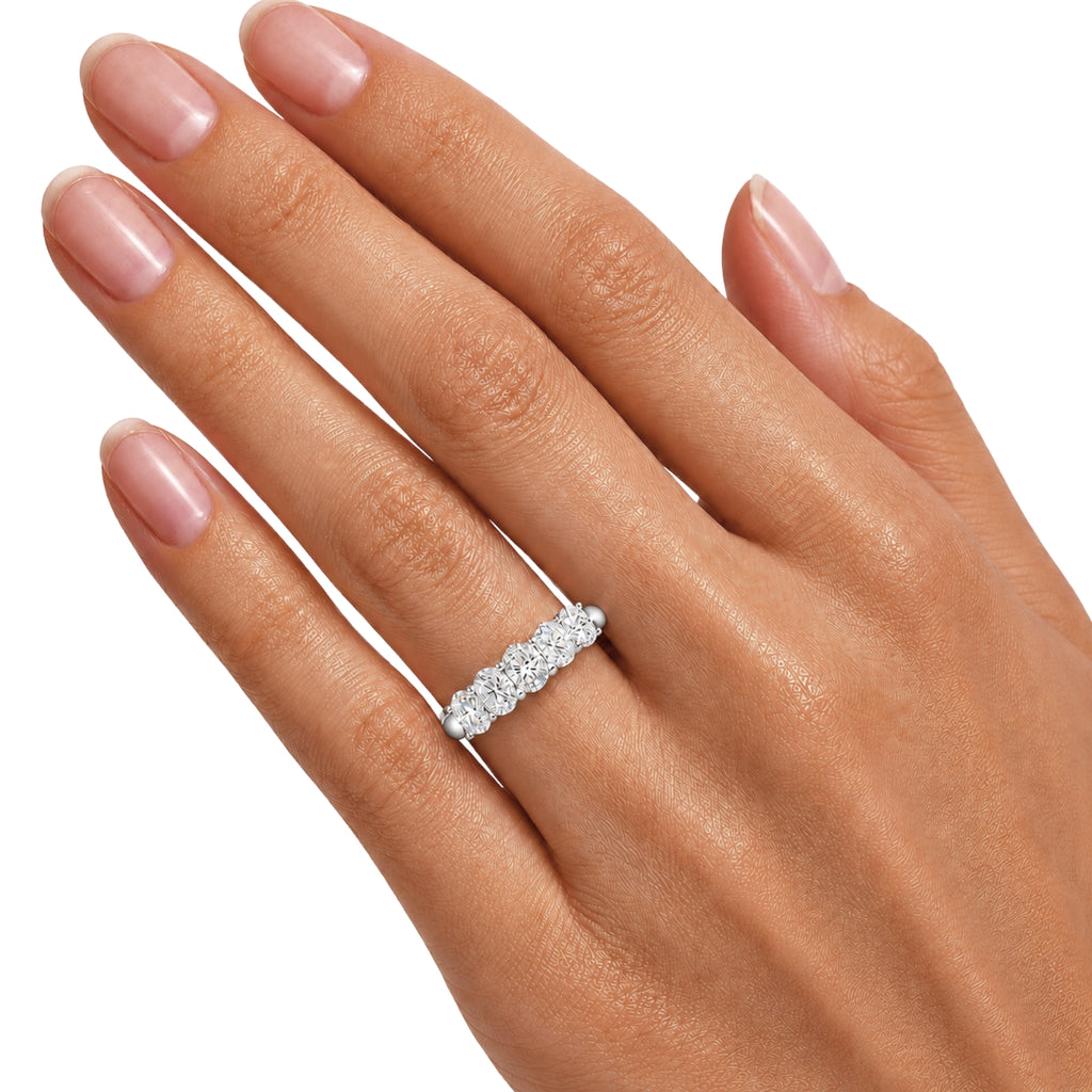 Venturant 2.00-3.00 Carat T.W. Oval-cut Lab Grown Diamond (F/VS+) 14K Gold 5 Stone Band Ring