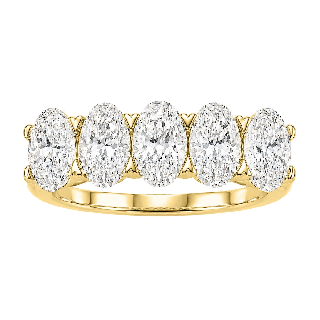 Venturant 2.00-3.00 Carat T.W. Oval-cut Lab Grown Diamond (F/VS+) 14K Gold 5 Stone Band Ring