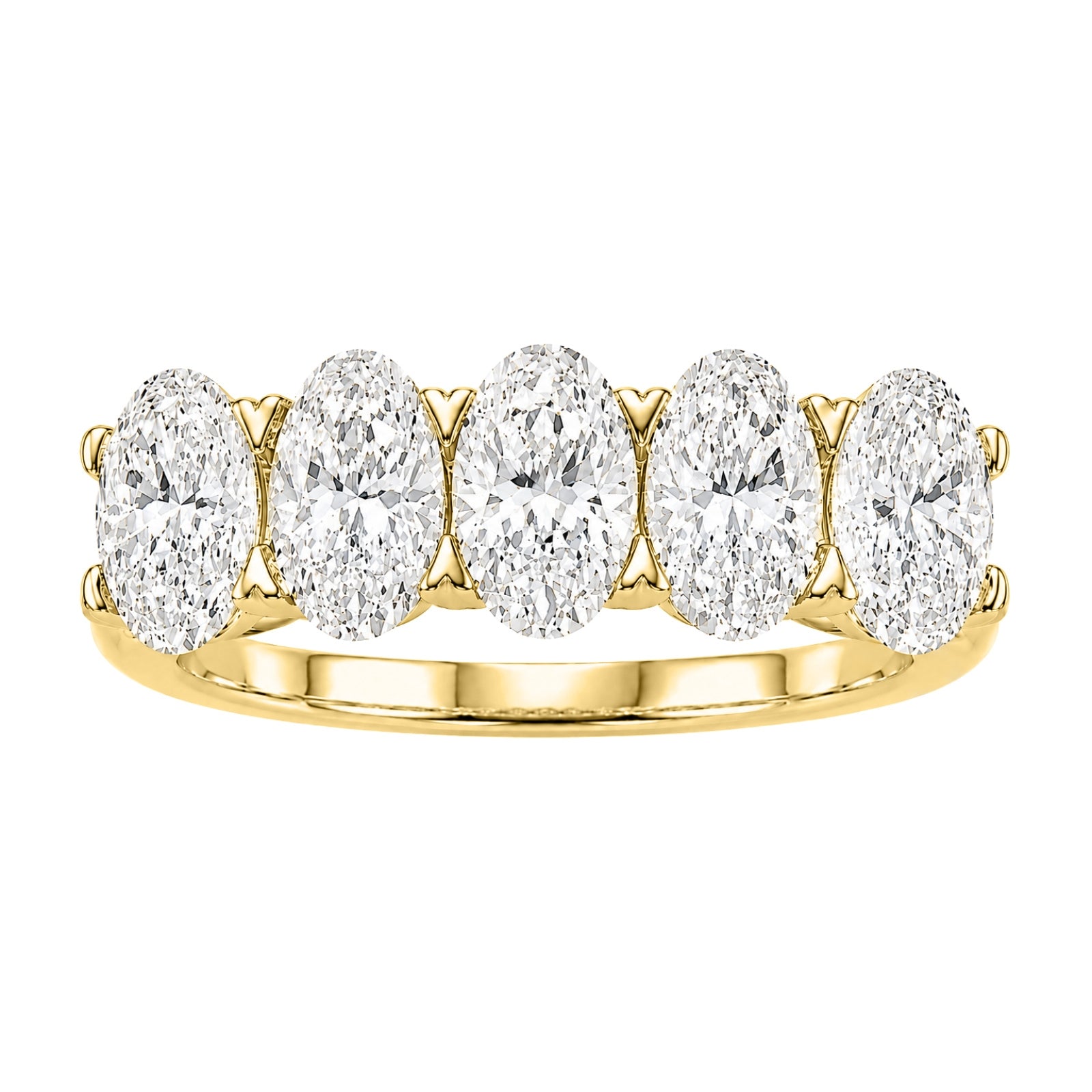 Venturant 2.00-3.00 Carat T.W. Oval-cut Lab Grown Diamond (F/VS+) 14K Gold 5 Stone Band Ring
